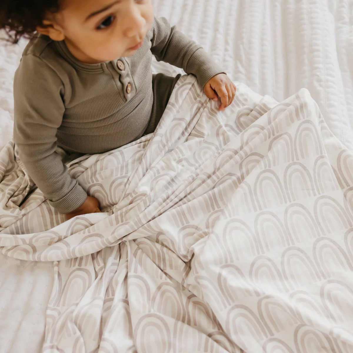 Copper Pearl Knit Swaddle Blanket - Soft & Breathable Baby Wrap for Newborns - Perfect for Swaddling, Nursing & Stroller Use