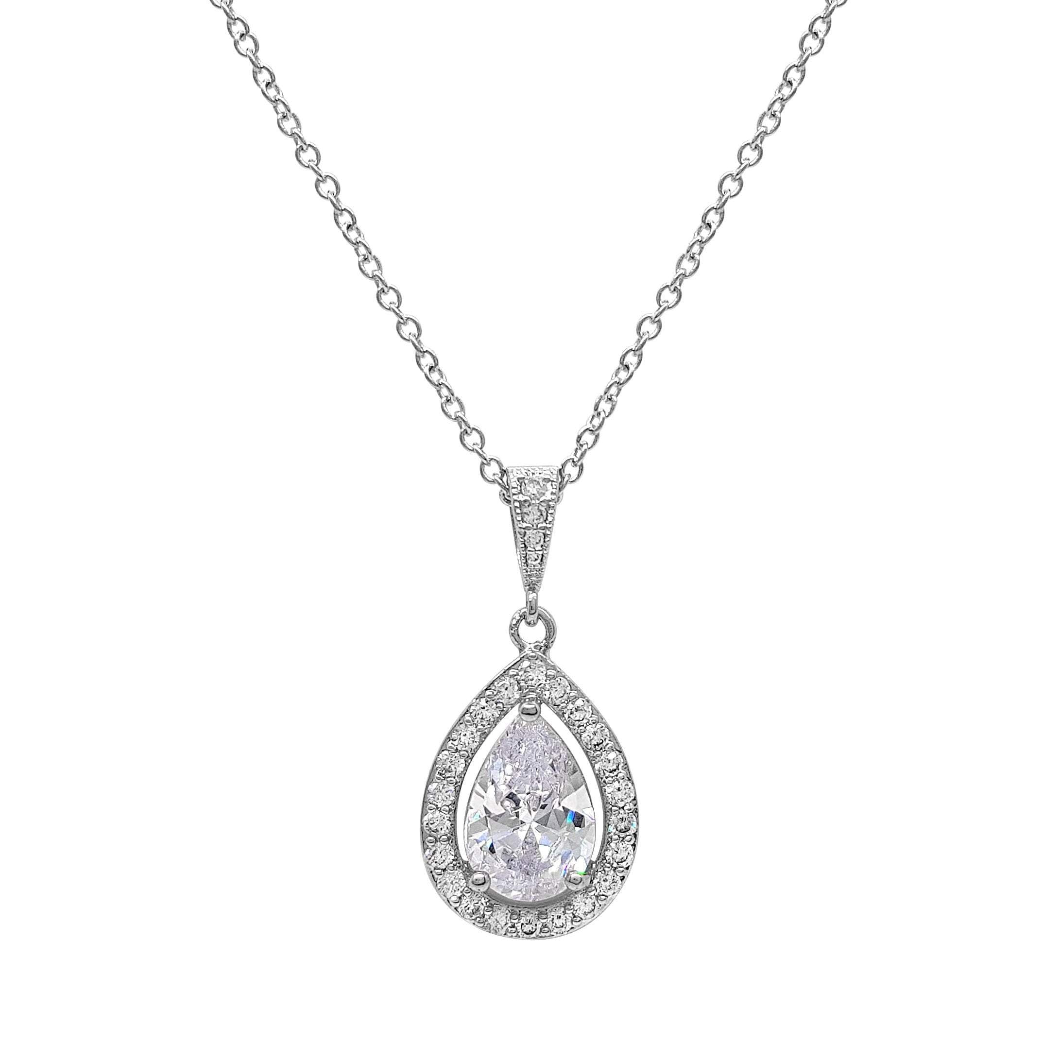 Hester Simulated Diamond Pendant Necklace - Elegant Cubic Zirconia CZ Jewelry for Women, Perfect Gift for Anniversary, Valentine's Day & Special Occasions