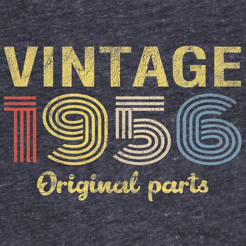 Vintage 1956 Retro 69th Birthday Gift for Men - Original Parts Themed T-Shirt - Perfect for 69th Birthday Party, Dad's Special Day & Unique Vintage Gifts