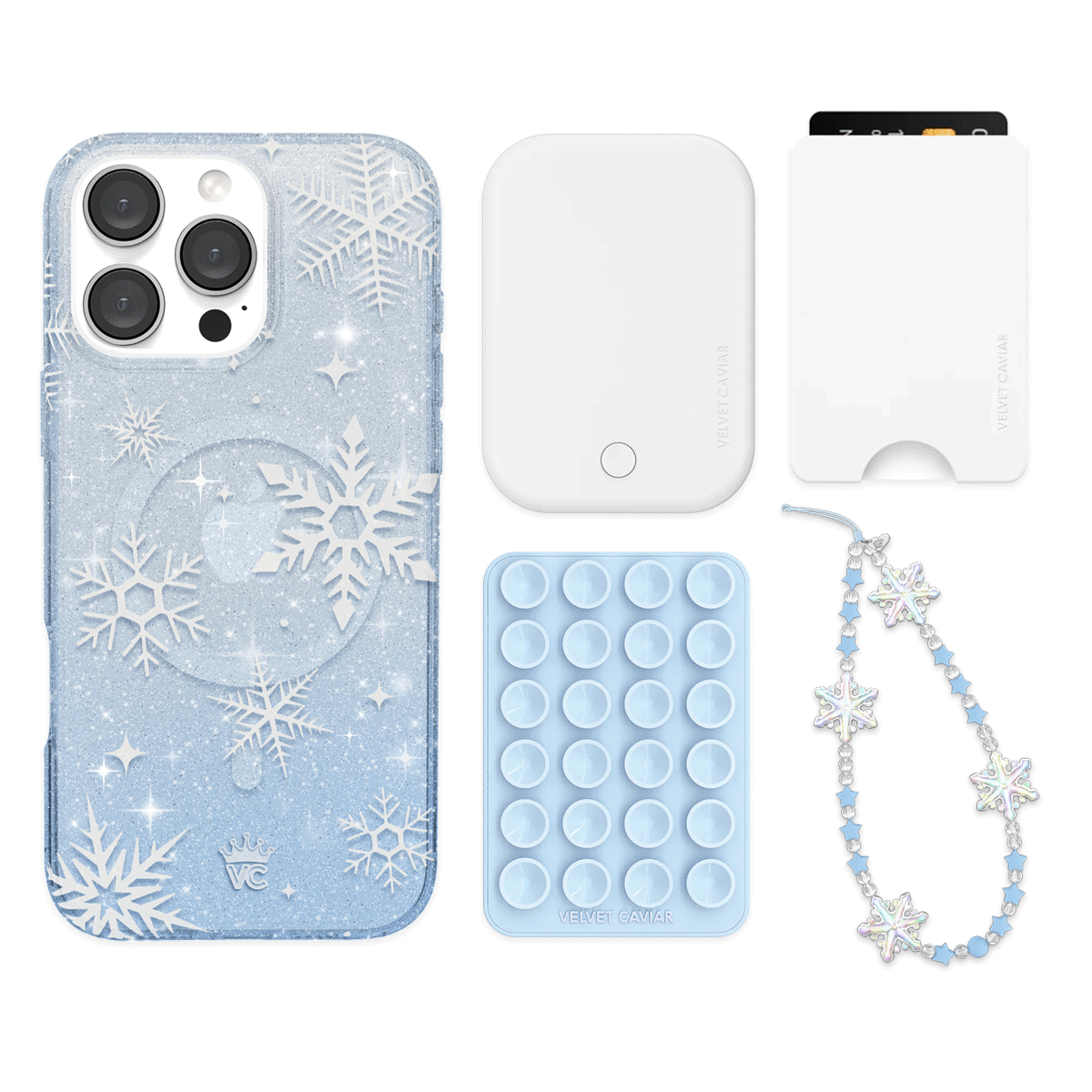 Snow Angel Glitter iPhone Case with Wallet - Stylish Protective Cover for iPhone 13/14/15 - Perfect for Everyday Use, Travel, and Gifts