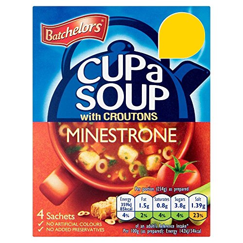 Batchelors Cup A Soup Minestrone - 94g (Pack of 2) | Instant Italian Vegetable Soup | Quick & Easy Meal for Office, Camping or Travel