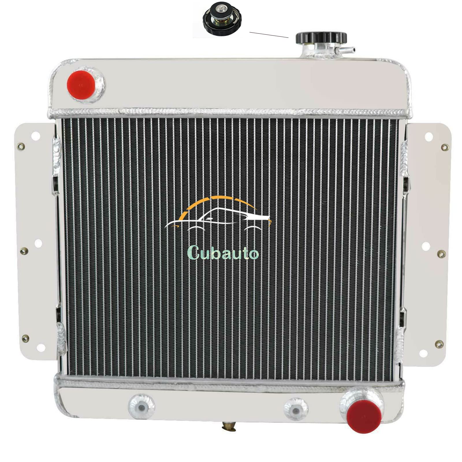 1962-1967 Chevy II Nova Base & SS Aluminum Radiator Kit - 3 Row High Performance Cooling System with Fan Shroud & Relay Kit for L6/V8 Engines - Perfect for Street Racing, Hot Rods & Classic Car Restoration