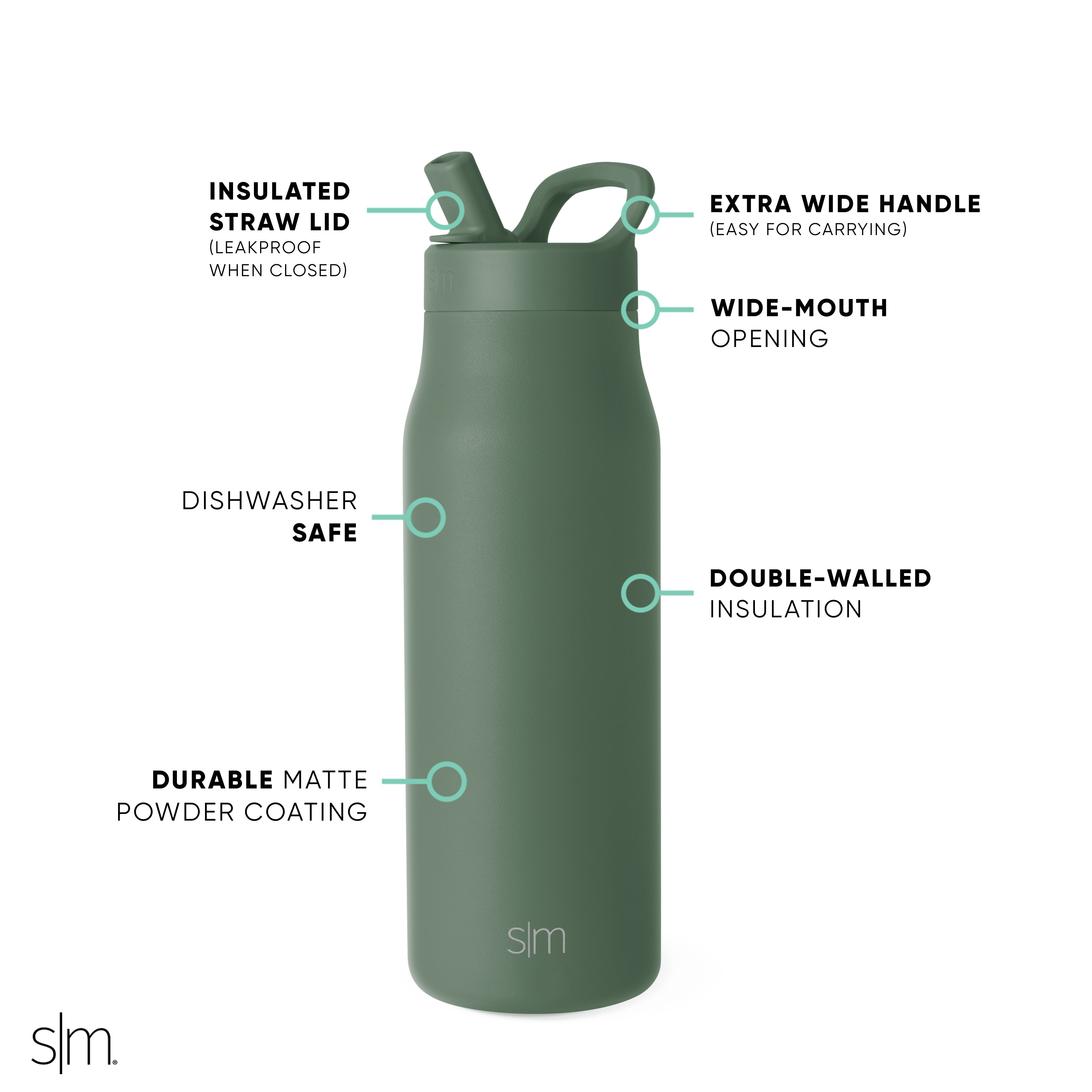 Manual Straw Lid Glass Cup - Reusable Travel Tumbler for Coffee, Tea & Smoothies | Perfect for Office, Gym & Outdoor Activities