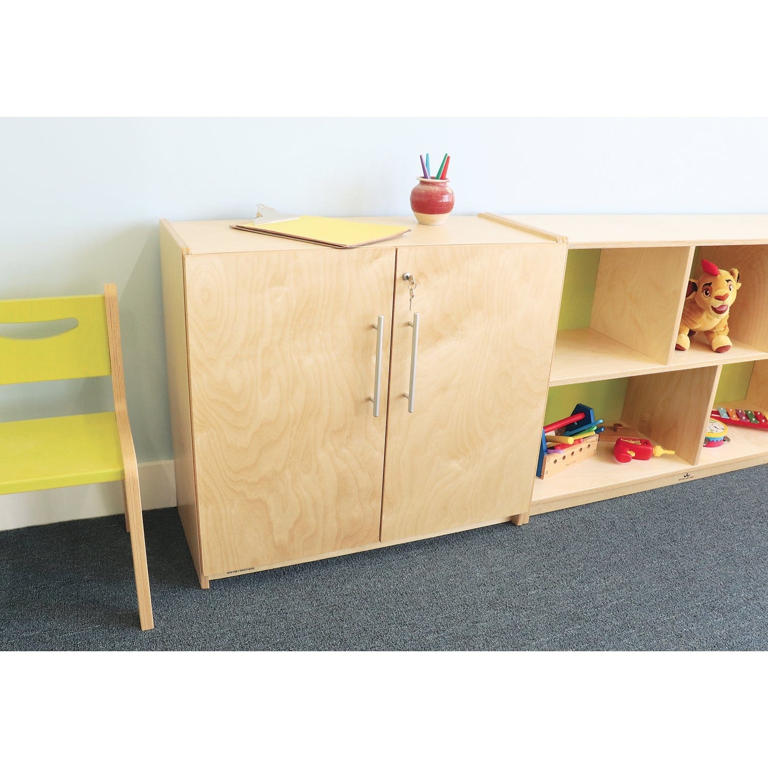 Whitney Plus Locking Storage Cabinet - Secure Metal Cabinet for Home, Office & Garage Organization - Ideal for Storing Tools, Documents & Supplies