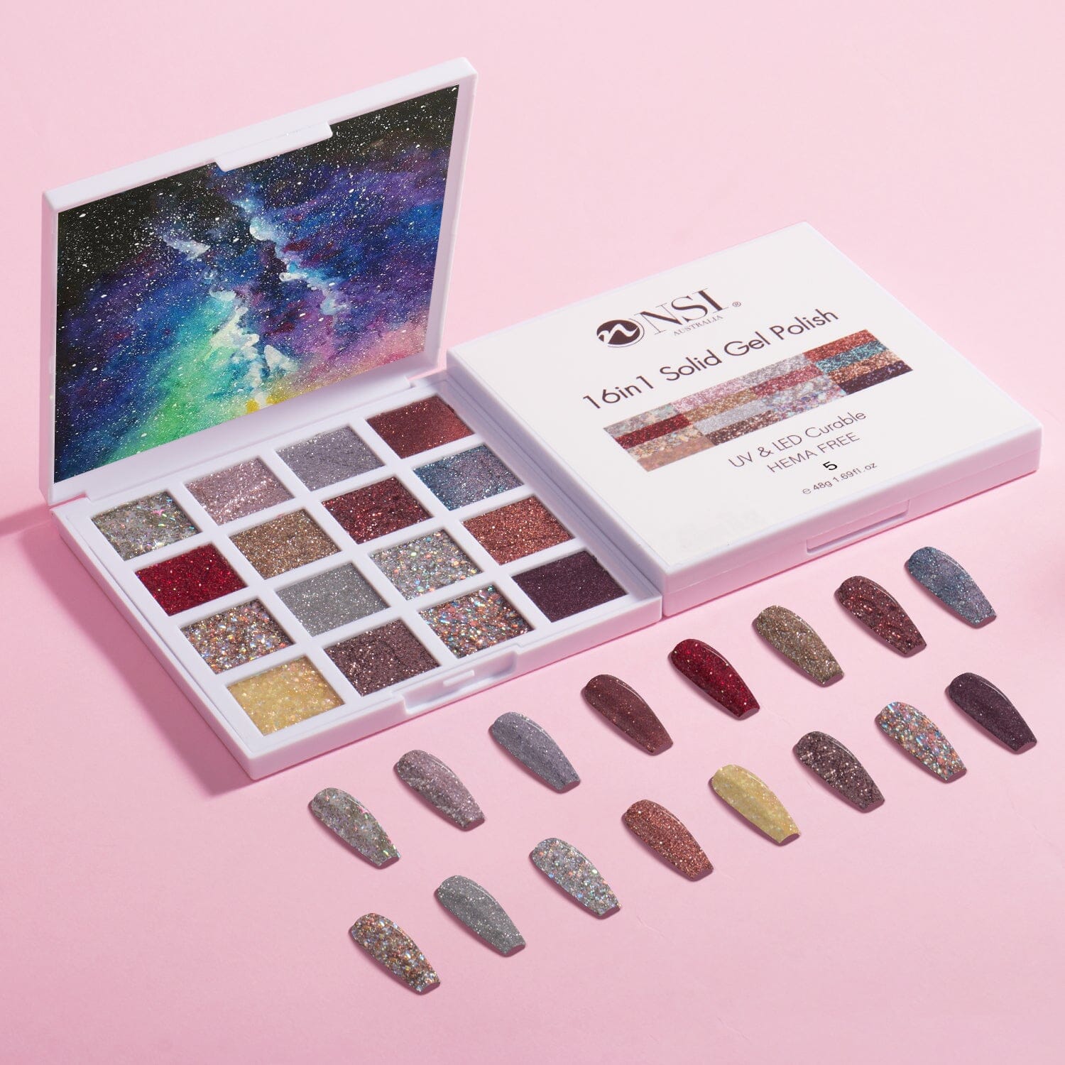 16-in-1 Solid Gel Nail Polish Set - Long Lasting UV/LED Gel Polish Kit with 16 Vibrant Colors for Salon & Home Manicure - Perfect for Nail Art, French Tips & DIY Nail Designs