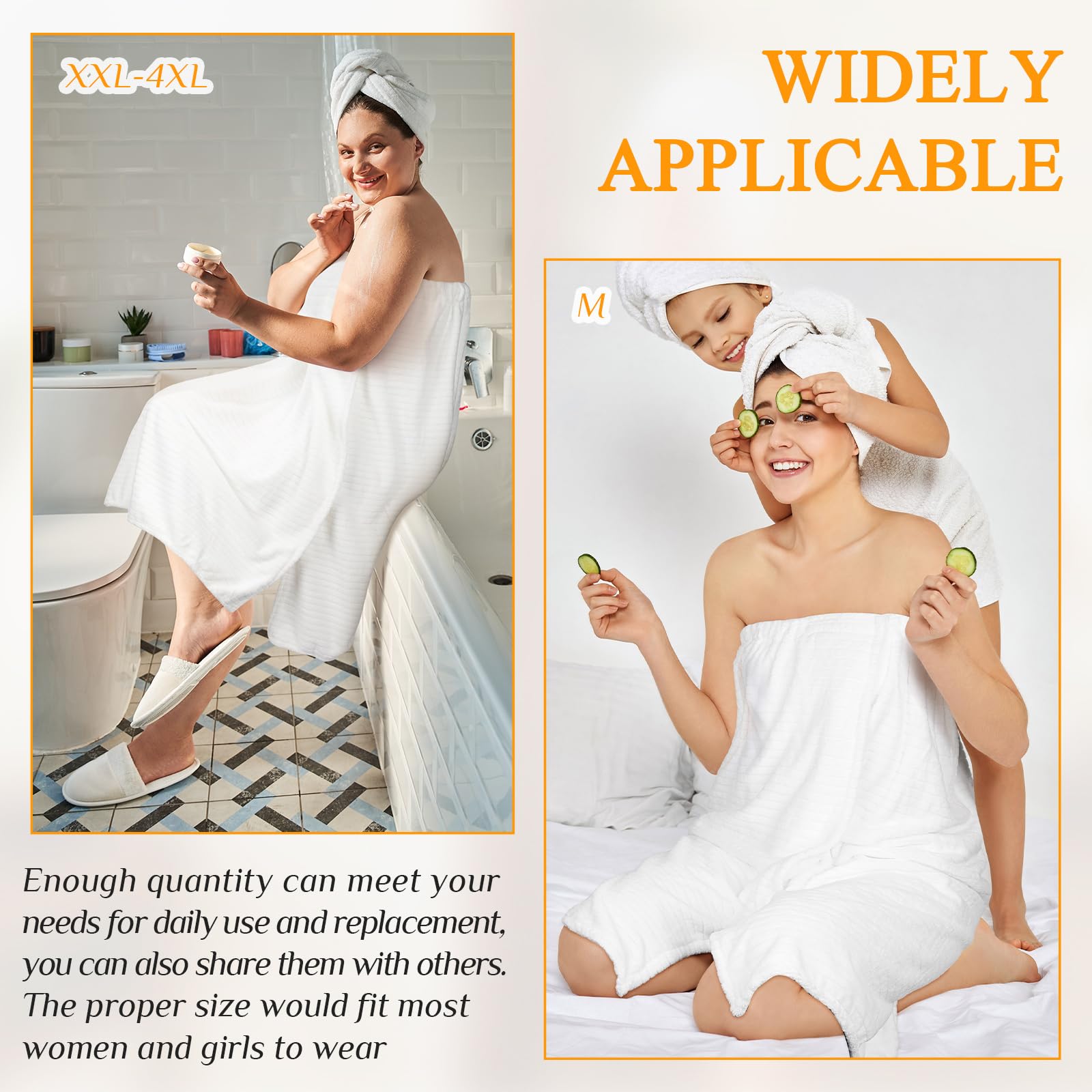 Tigeen 2 Pack Women's Lightweight Spa Robe - Soft Bath Towel Wrap with Adjustable Closure & Elastic Top, Striped Design for Bath, Pool, Beach & Relaxation at Home
