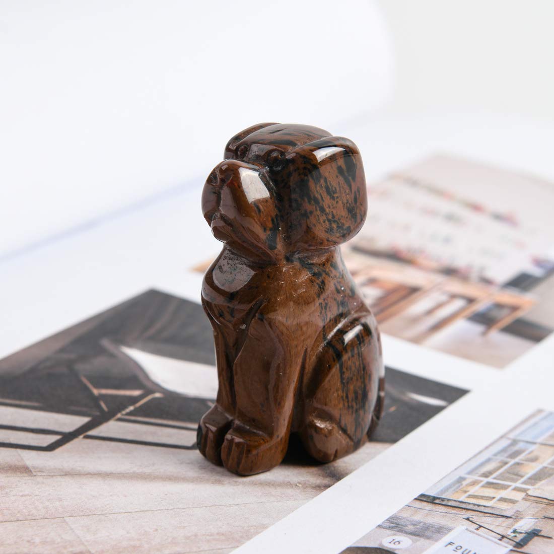 YGLINE 2 Inch Natural Crystal Statue - Healing Stones & Lucky Dog Figurine for Home Decor, Meditation & Feng Shui | Gemstone Gift for Spiritual Healing & Positive Energy
