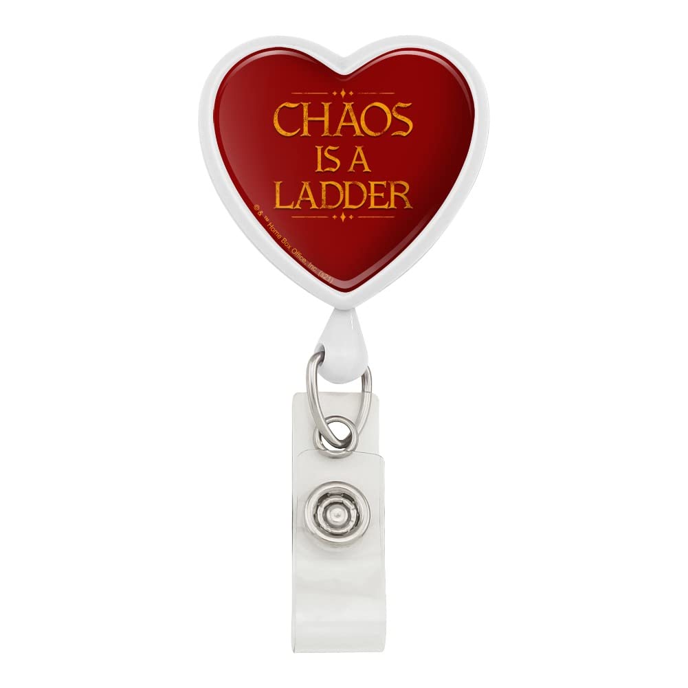 Game of Thrones Chaos is a Ladder Heart Lanyard - Retractable Reel Badge Holder for ID Cards, Keys & Work Access - Perfect for Conventions, Offices & Fan Events