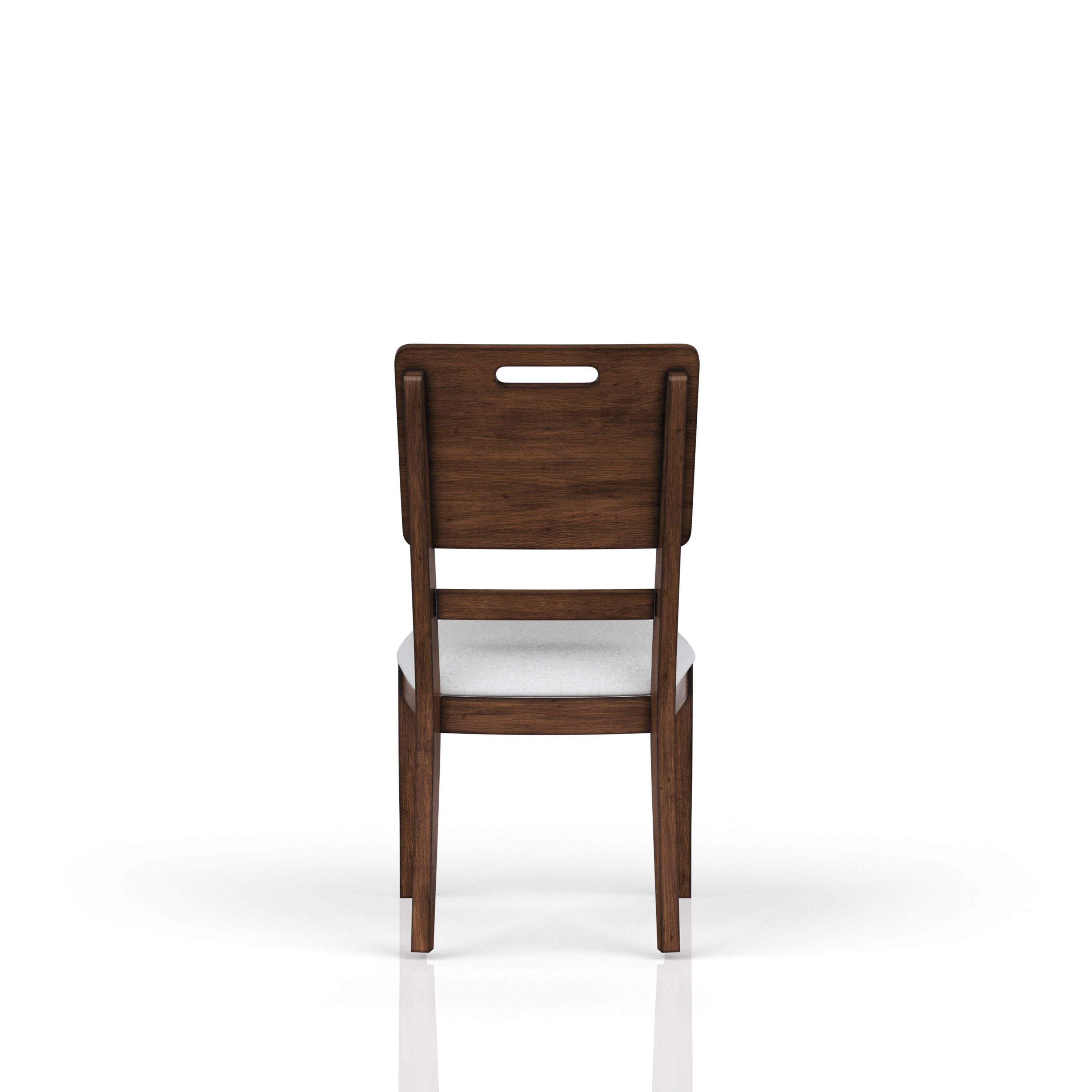 Set of 2 Brown Casual Side Dining Chairs with Contrasting Upholstered Seats - Modern Kitchen & Dining Room Accent Chairs for Home, Restaurant or Cafe