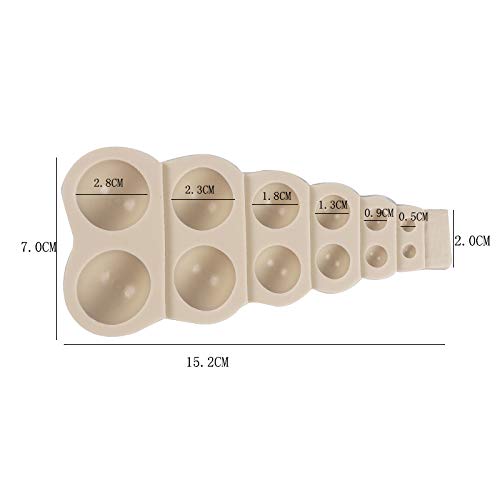 3D Half Round Pearl Fondant Silicone Molds for DIY Cake Decorating - Fondant, Biscuit, Cookie, Sugar, Pudding, Chocolate & Candy Making - Perfect for Wedding, Birthday Party and Holiday Dessert Decorations