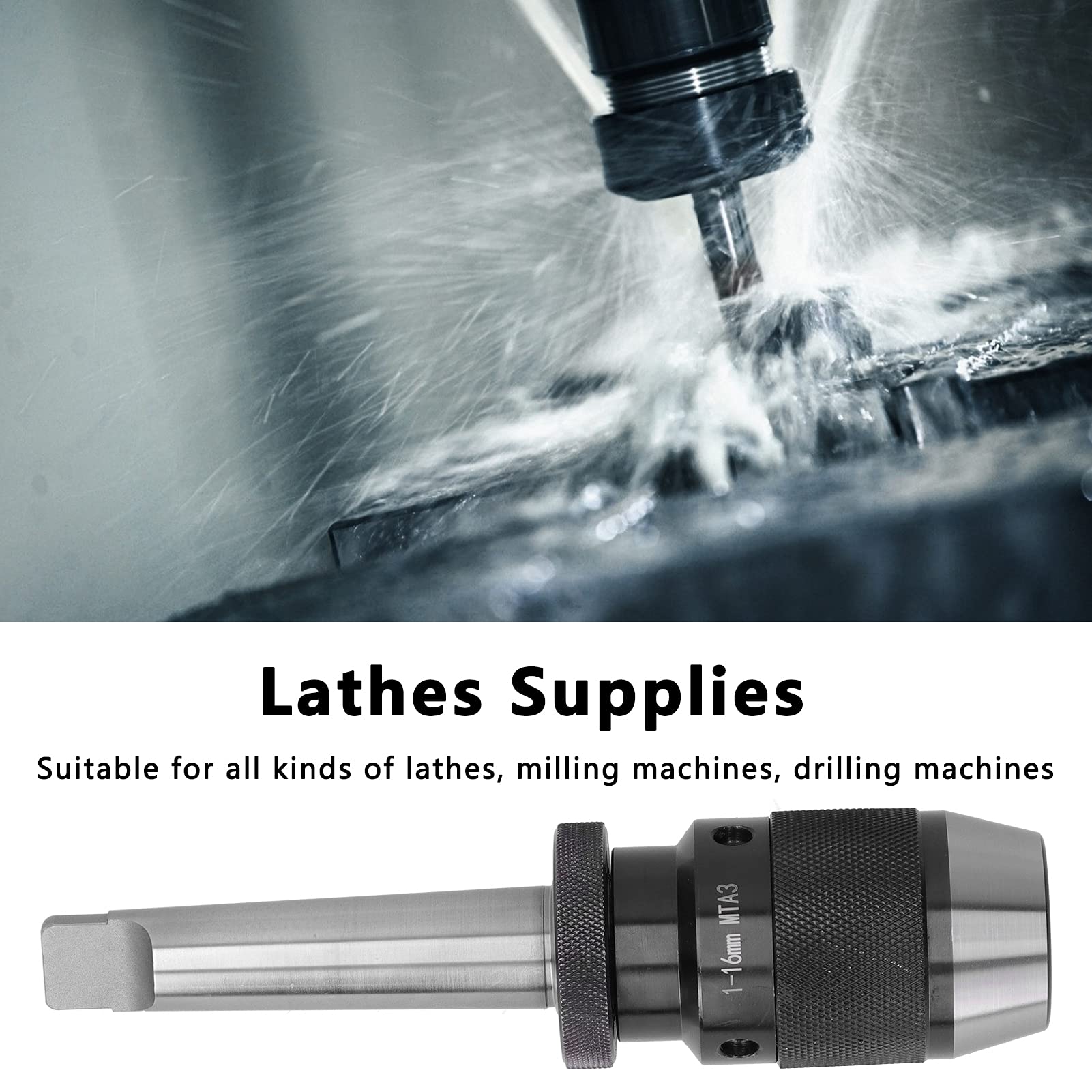 Keyless Drill Chuck for Straight Shank - High Accuracy Self-Locking for Center Drills & Reamers - Workshop & DIY Use