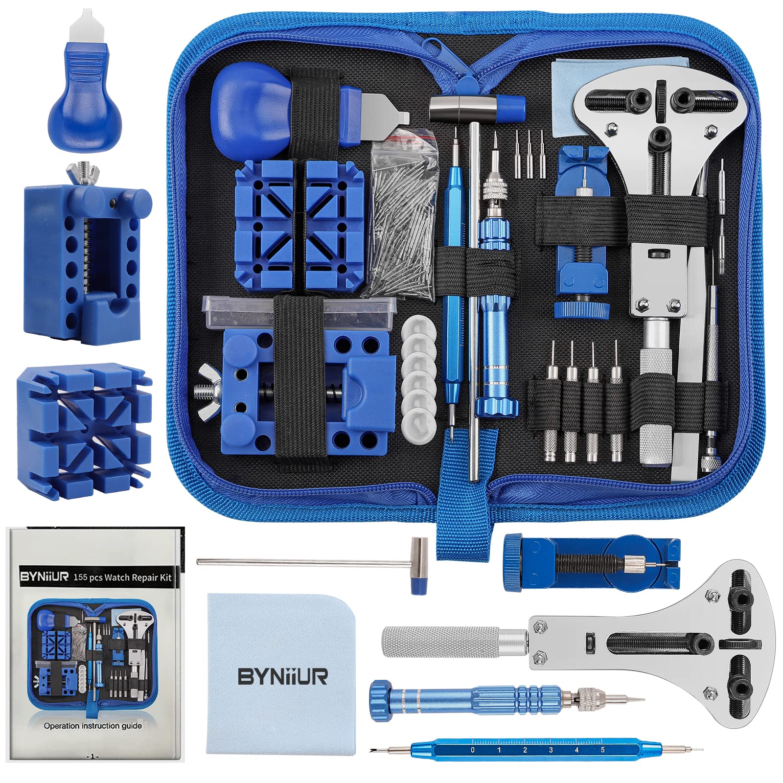 BYNIIUR Watch Repair Kit with Battery Replacement & Band Tools - Perfect for DIY Watch Maintenance