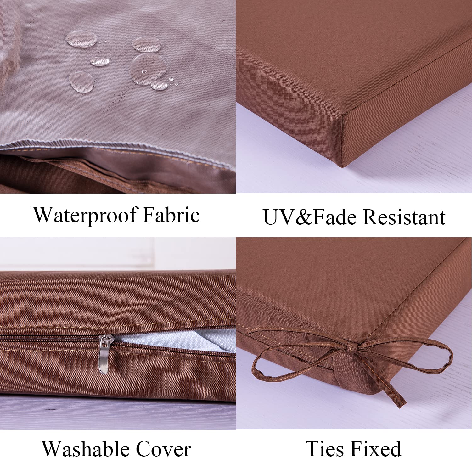 Waterproof Outdoor Bench Cushion 60x18 Inch - Garden, Porch & Patio Furniture Seat Pad for Swing, Chair & Window Seat - All-Weather Comfort for Backyard, Deck & Poolside Relaxation