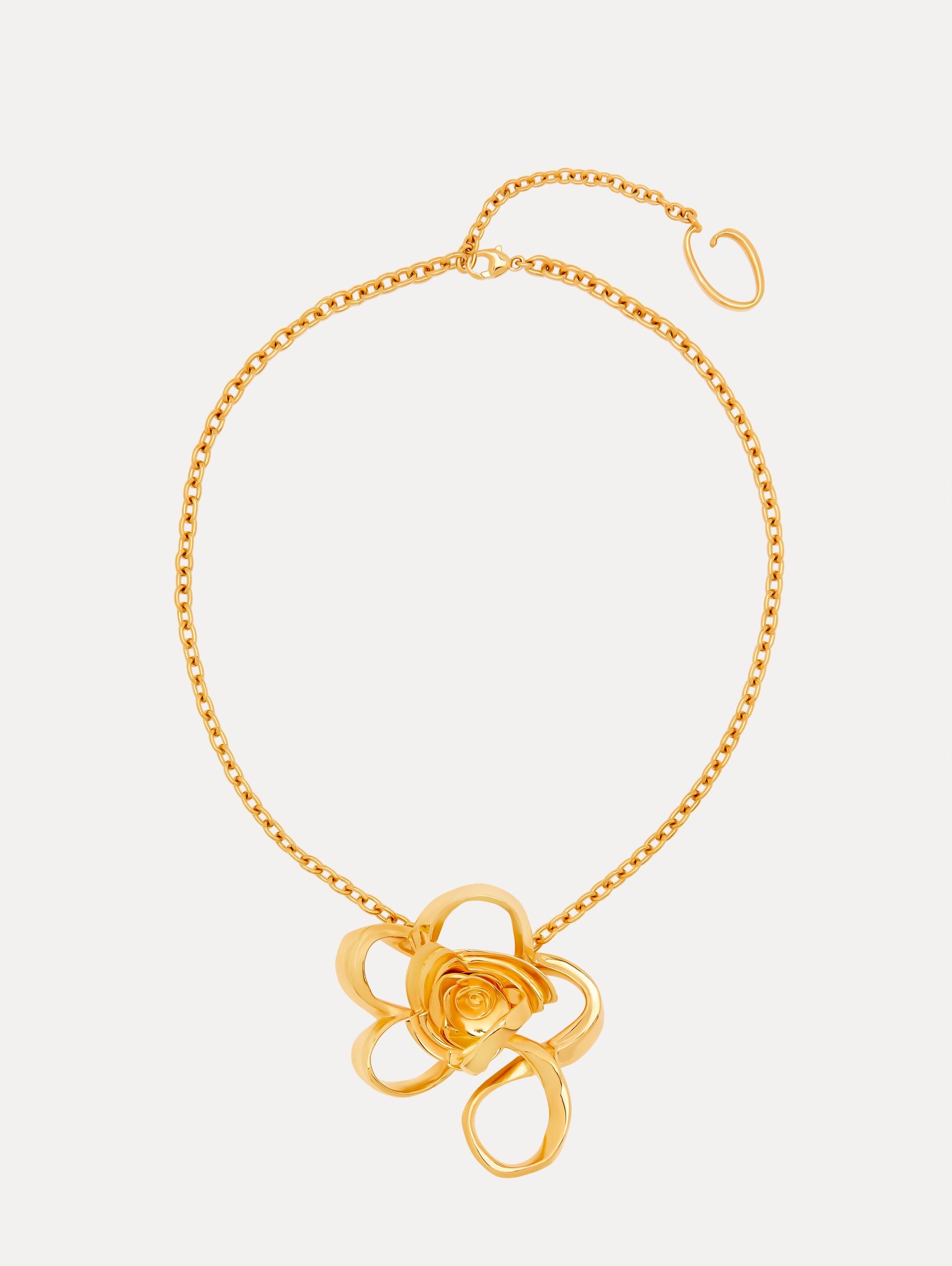 Geometric Rose Pendant Necklace for Women - Elegant Floral Jewelry Gift for Valentine's Day, Anniversary & Special Occasions