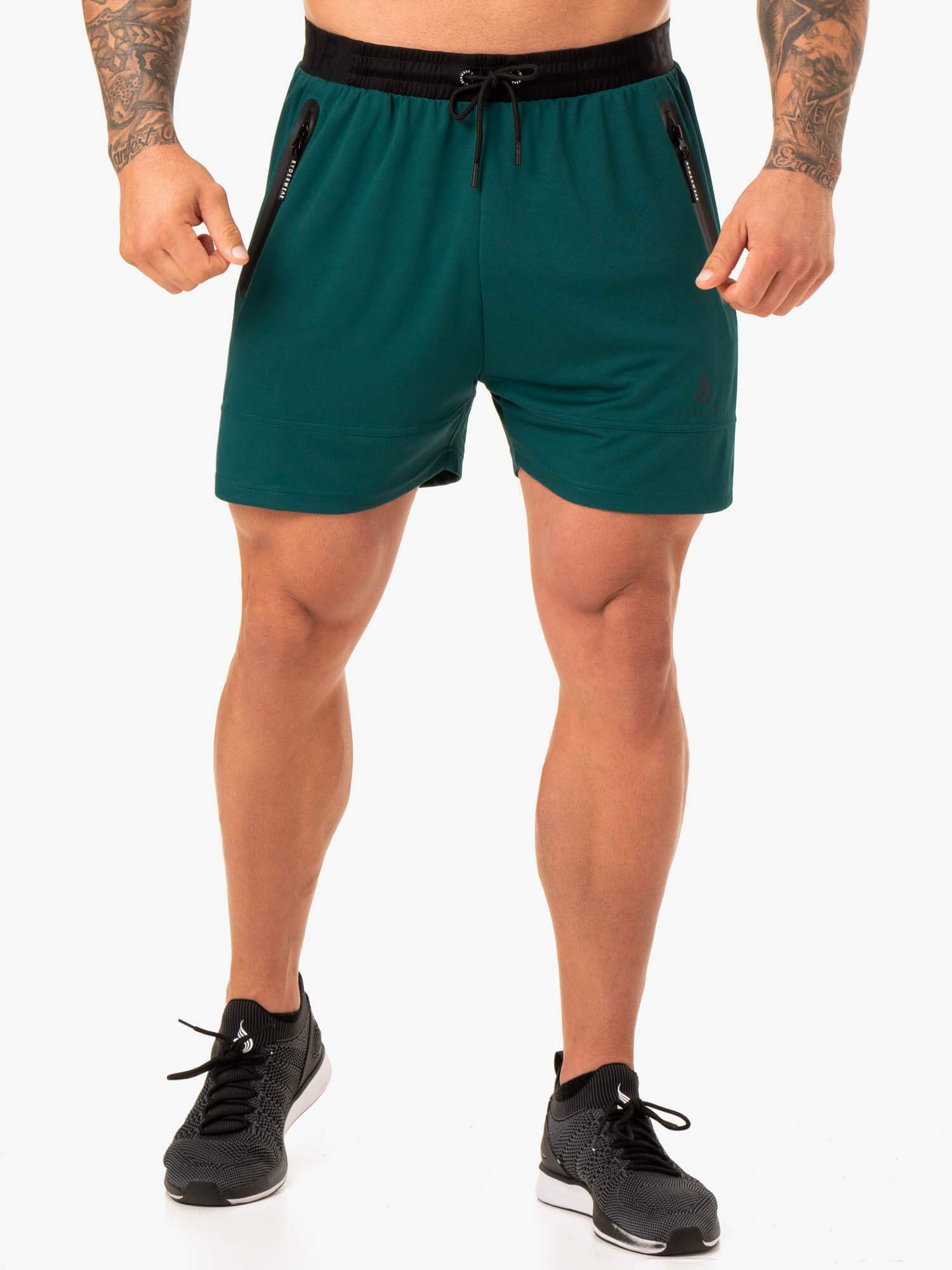 Men's Action Mesh Shorts - Emerald Green Quick-Dry Athletic Shorts for Running, Gym & Outdoor Sports | Lightweight & Breathable Workout Shorts
