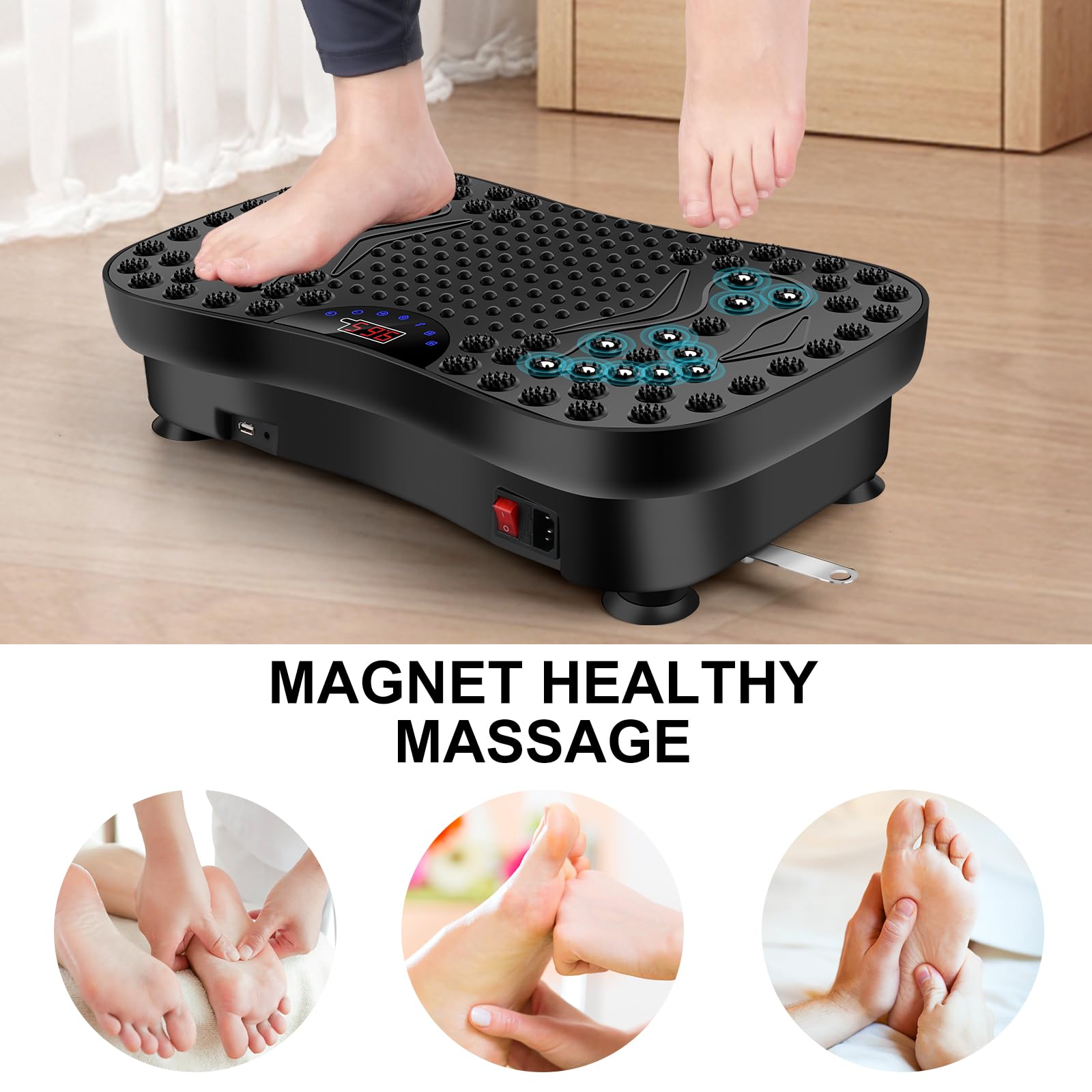 Whole Body Vibration Plate Exercise Machine for Weight Loss & Muscle Toning - Portable Vibration Platform Trainer with Lymphatic Drainage - Home Gym Equipment for Fitness, Body Shaping & Recovery - Perfect for Home Workouts, Physical Therapy & Post-Exercise Recovery
