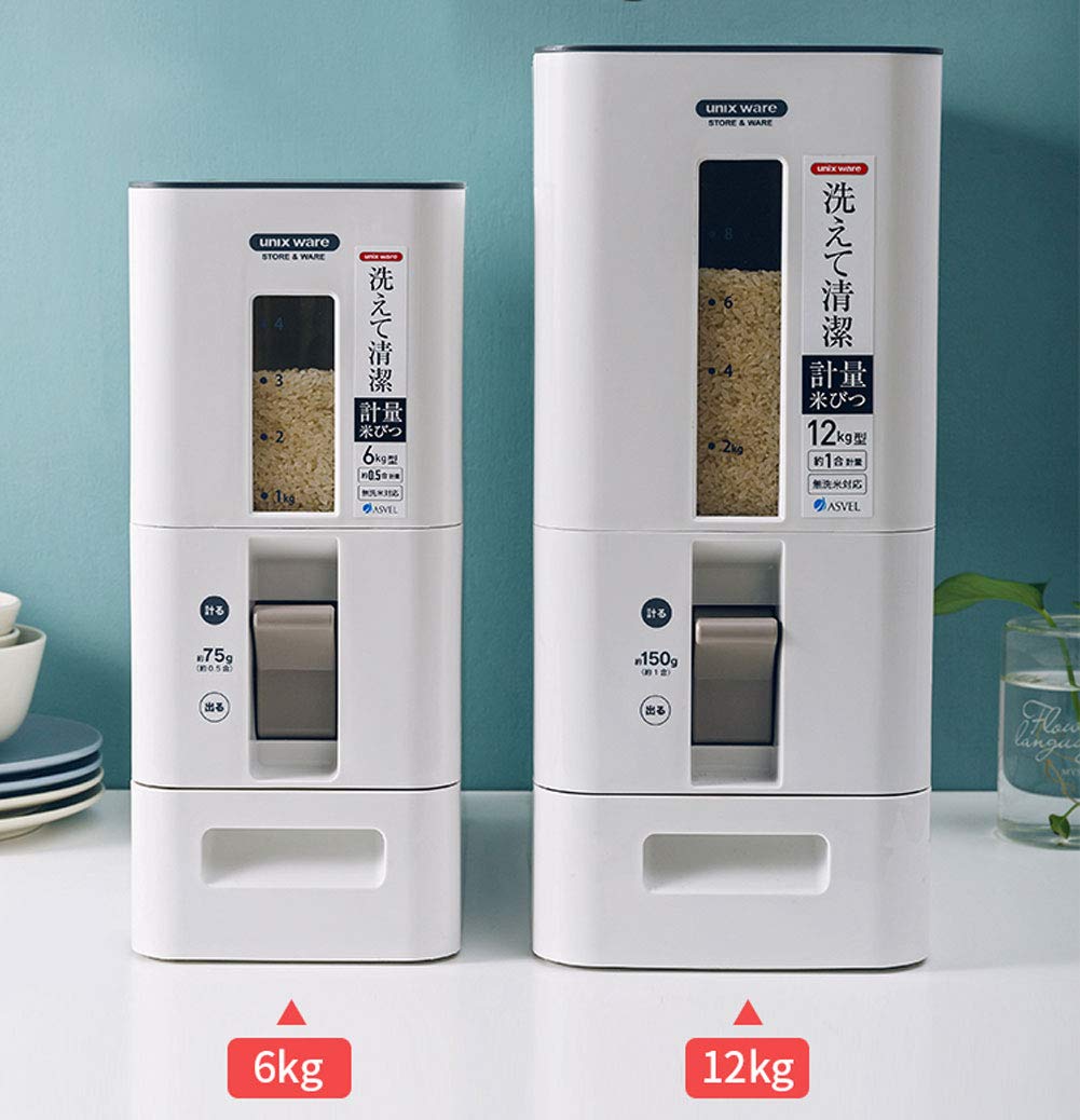Premium Rice Dispenser & Airtight Food Storage Container - 12kg Plastic Bin for Dry, Fresh & Insect-Free Rice - Ideal for Kitchen Pantry Organization (Red/White) | Perfect for Bulk Rice Storage & Meal Prep