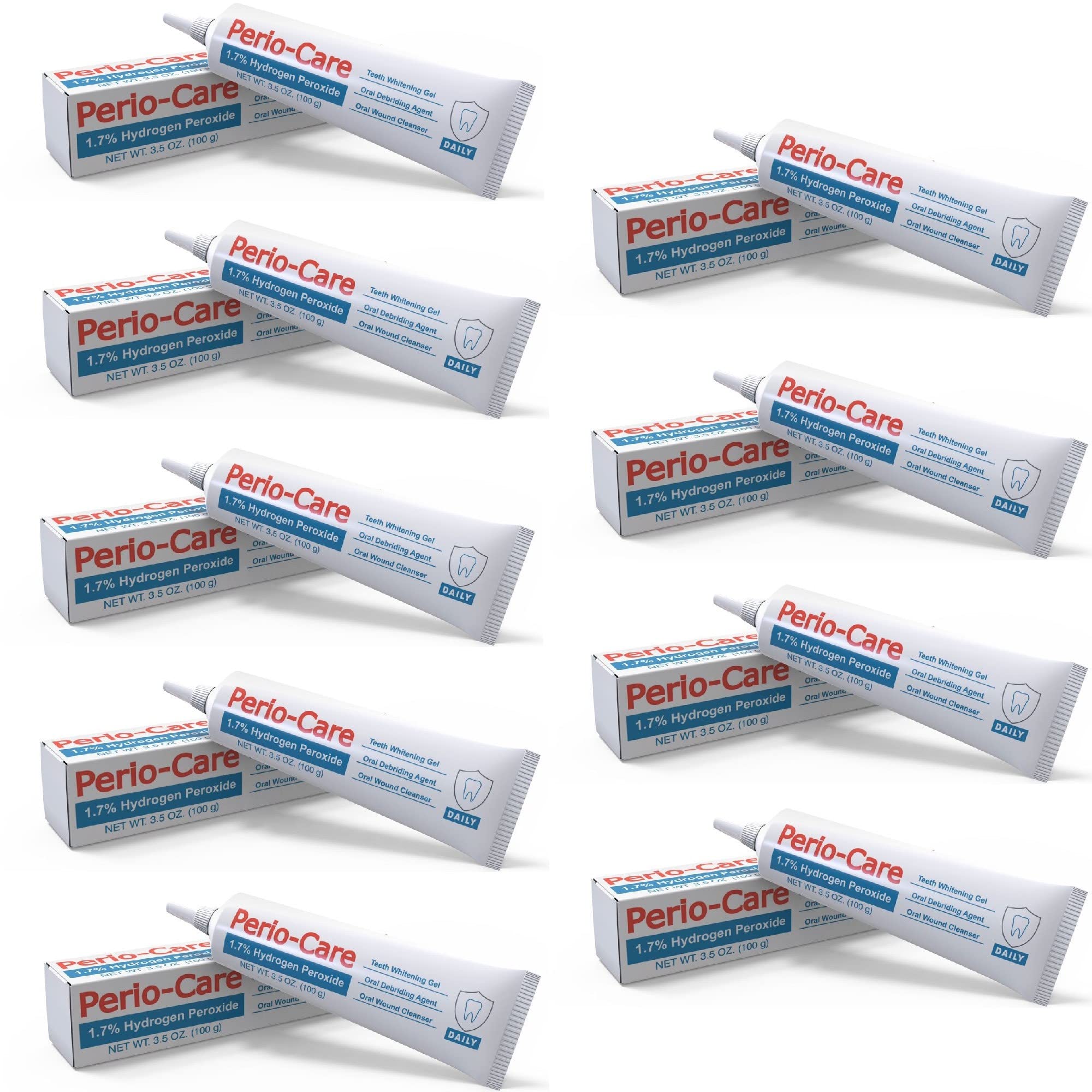 **Perio Care Gel for Dental Trays (9 Tubes) - 1.7% Hydrogen Peroxide Whitening & Gum Treatment - Compare to Perio Gel, Perio Protect & More - Ideal for Teeth Whitening, Gum Health & Oral Hygiene at Home**