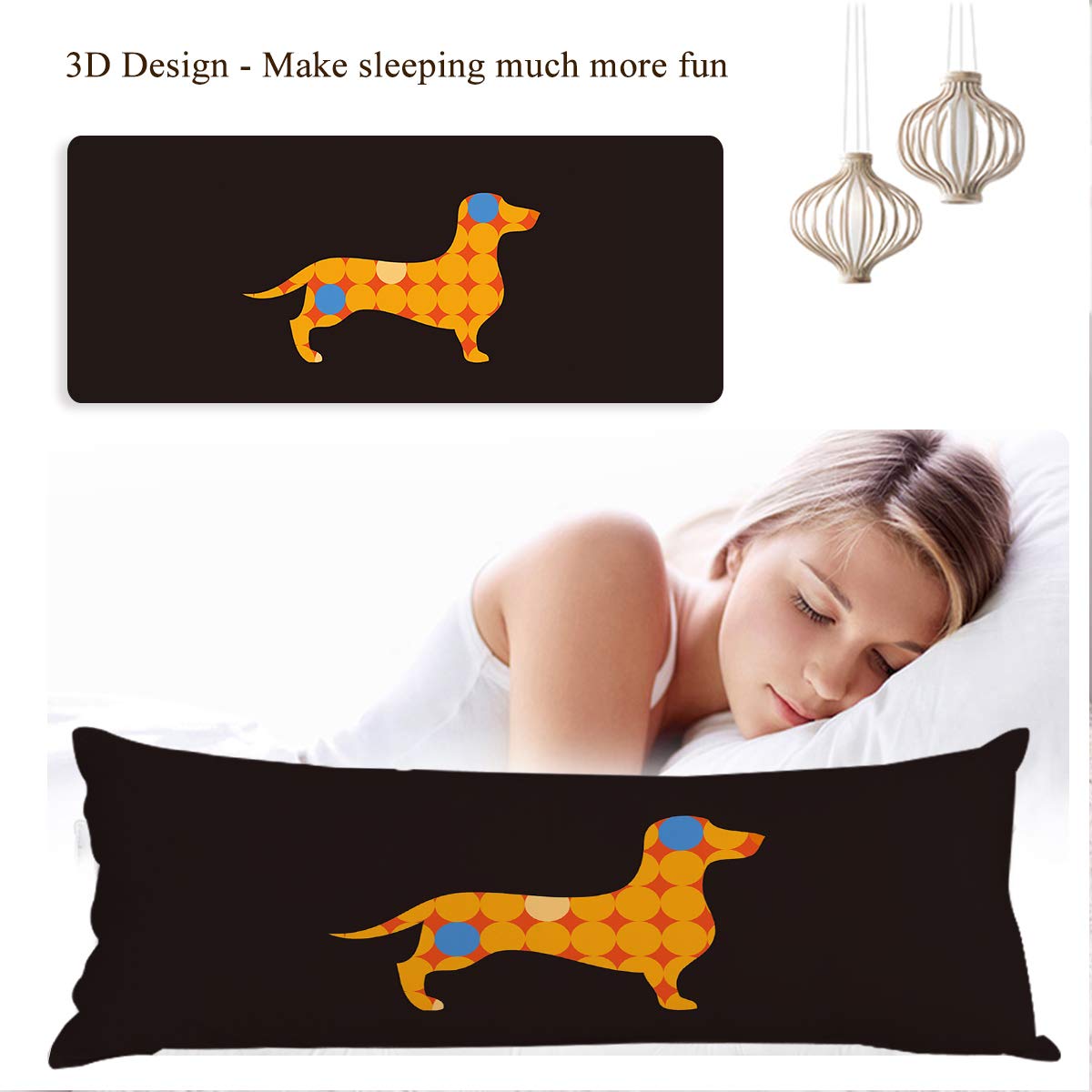 **Dachshund Dog Pillow Cover 21x54