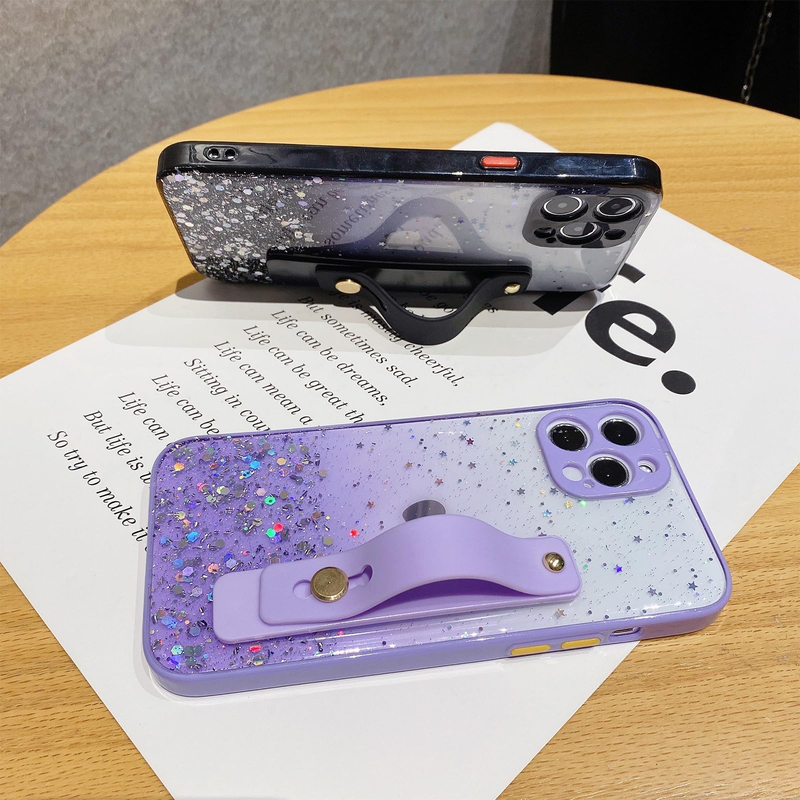 Sparkly Lavender Purple Glitter iPhone 11 Pro Max Case with Wrist Strap & Kickstand - 6.5