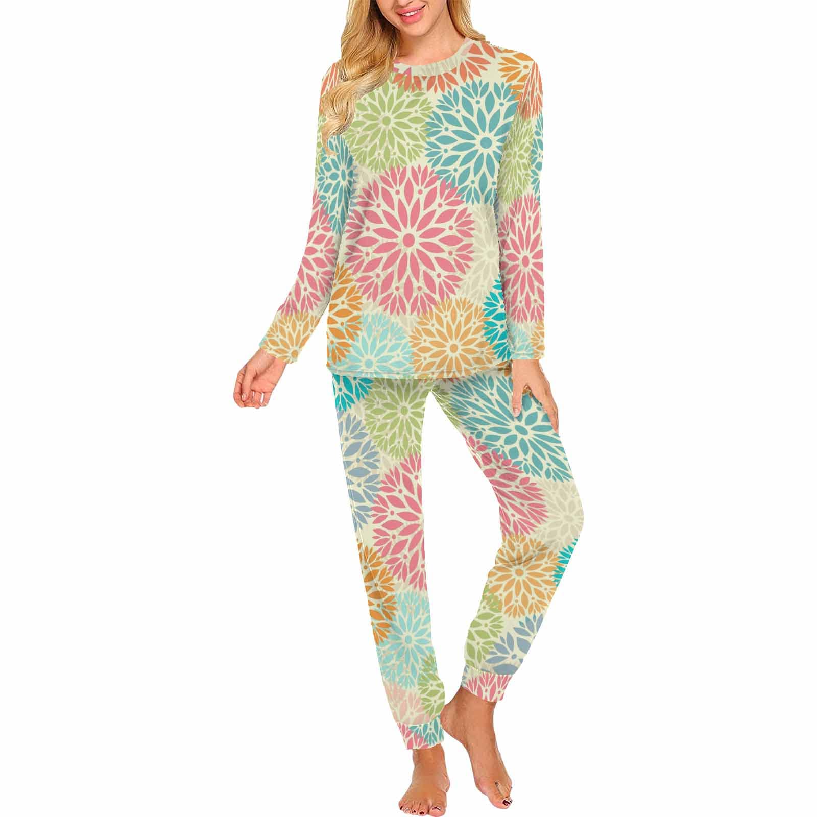 InterestPrint Lucky Tree Women's 2-Piece Sleepwear Set - Cozy Sweatshirt & Jogger Pajamas for Lounge & Sleep | Soft Cotton Loungewear for Relaxing at Home