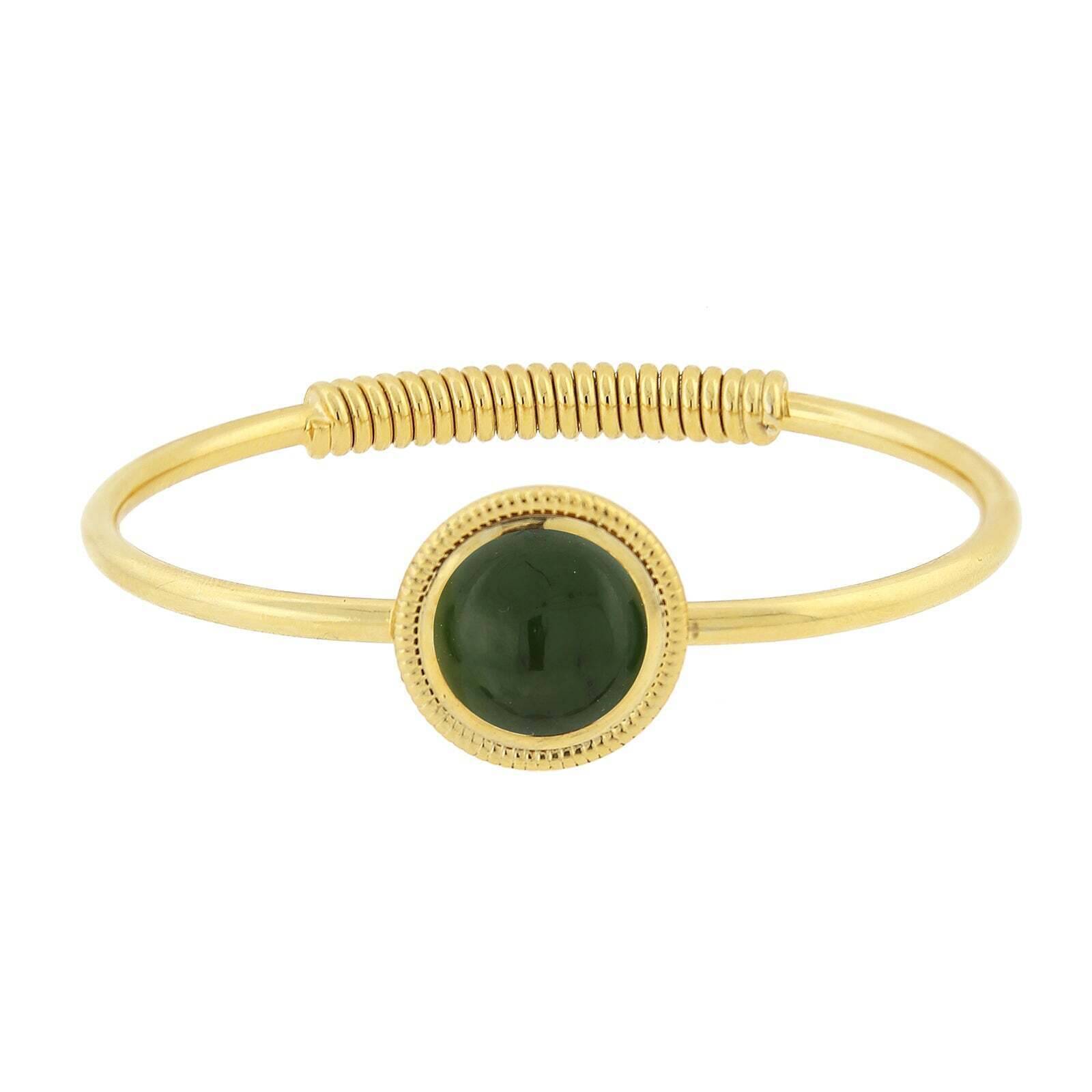 14K Gold Dipped Gemstone Spring Hinge Bracelet for Women - Elegant 1928 Jewelry Collection - Perfect for Weddings, Parties & Everyday Wear