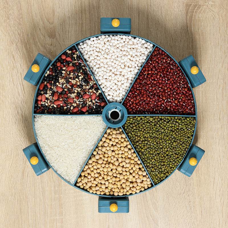Wall Mount Rotating Cereal Grain Dispenser Organizer - Kitchen Storage Solution for Cereals, Rice, Pasta & Dry Goods - Perfect for Pantry Organization & Easy Access