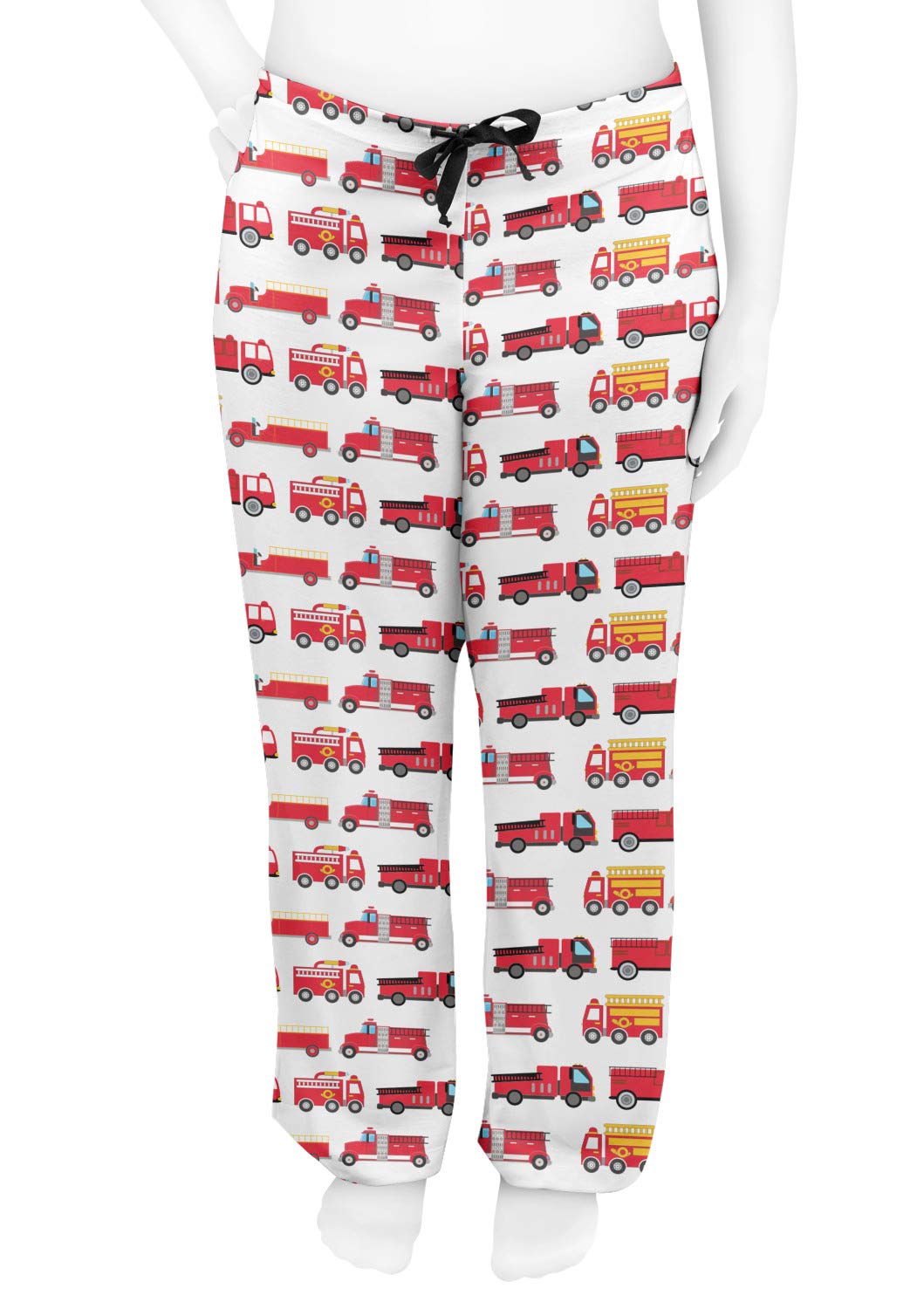 Firetrucks Women's Pajama Pants - Soft Sleepwear Lounge Pants with Elastic Waistband, Red Flannel Plaid Print - Perfect for Sleepovers, Relaxing at Home & Cozy Nights