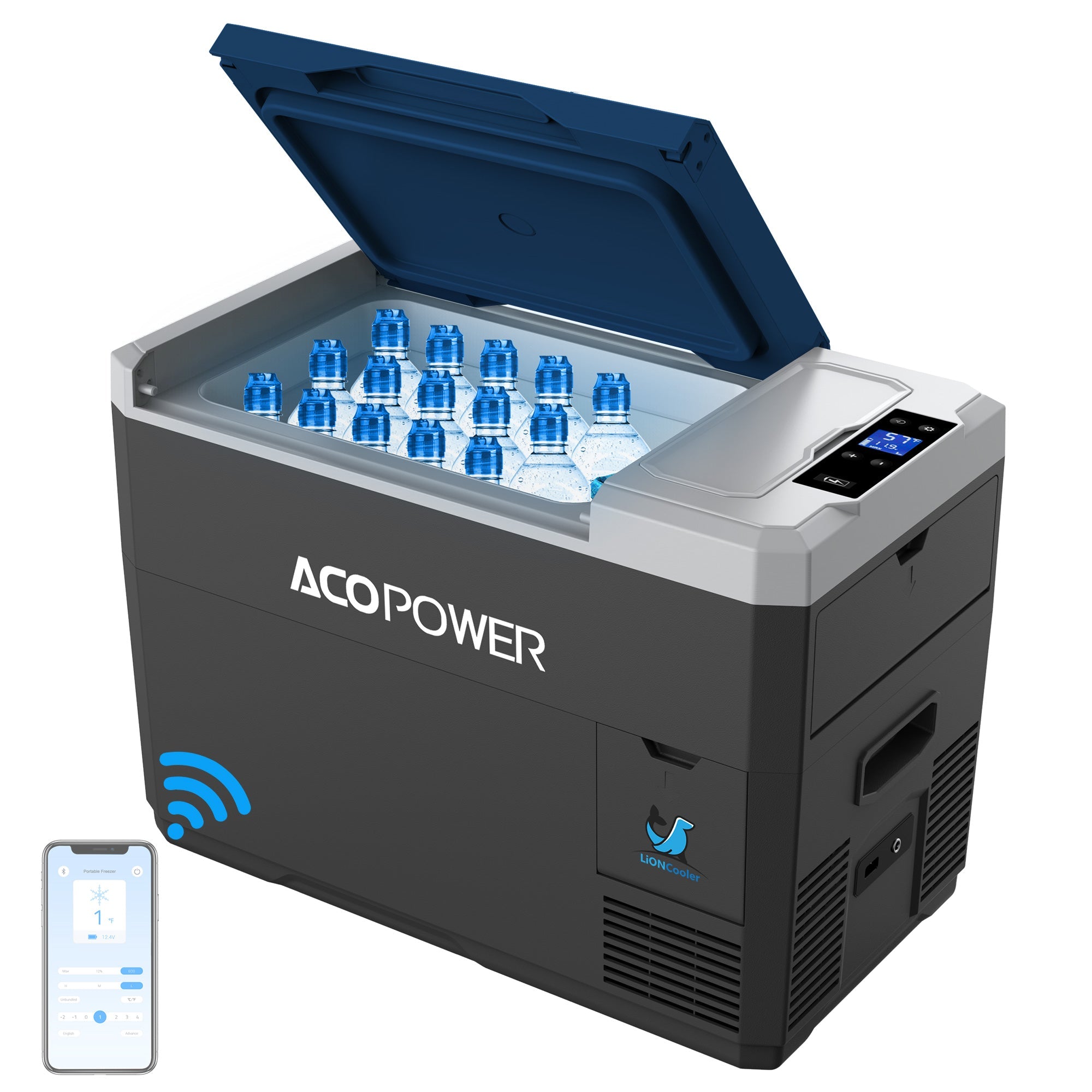 ACOPOWER LiONCooler Mini Solar Powered Car Fridge Freezer - 29 Quart Portable Cooler for Camping, Road Trips & Outdoor Adventures