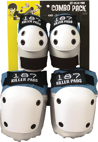 187 Combo Pack Knee & Elbow Pads Set - Small/Medium Size - Stone & Khaki Colors - Perfect for Skateboarding, Cycling & Construction Work