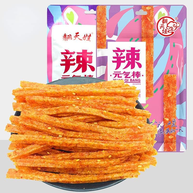 **Vitality Stick (Slightly Spicy) - 8 Bags | Spicy Gluten Snacks | Sweet & Spicy Chinese Vegetarian Snacks | Instant & On-the-Go Snacking | Perfect for Office, Travel, and Movie Nights**
