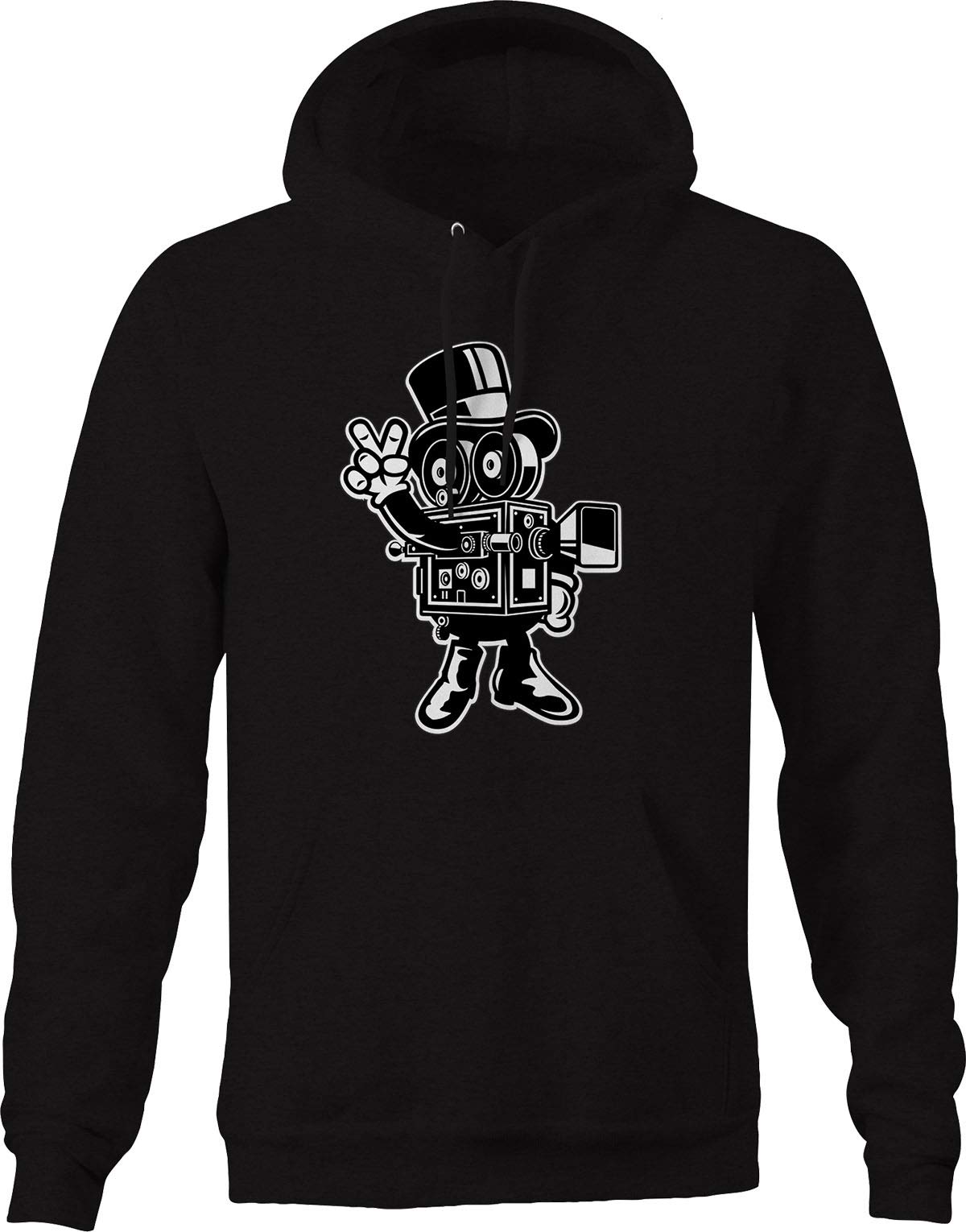 Video Movie Camera Man Cartoon Photography Pullover Hoodie - Medium Dark Grey | Fun Graphic Sweatshirt for Photographers & Film Makers | Perfect for Casual Wear, Studio Sessions & Creative Professionals