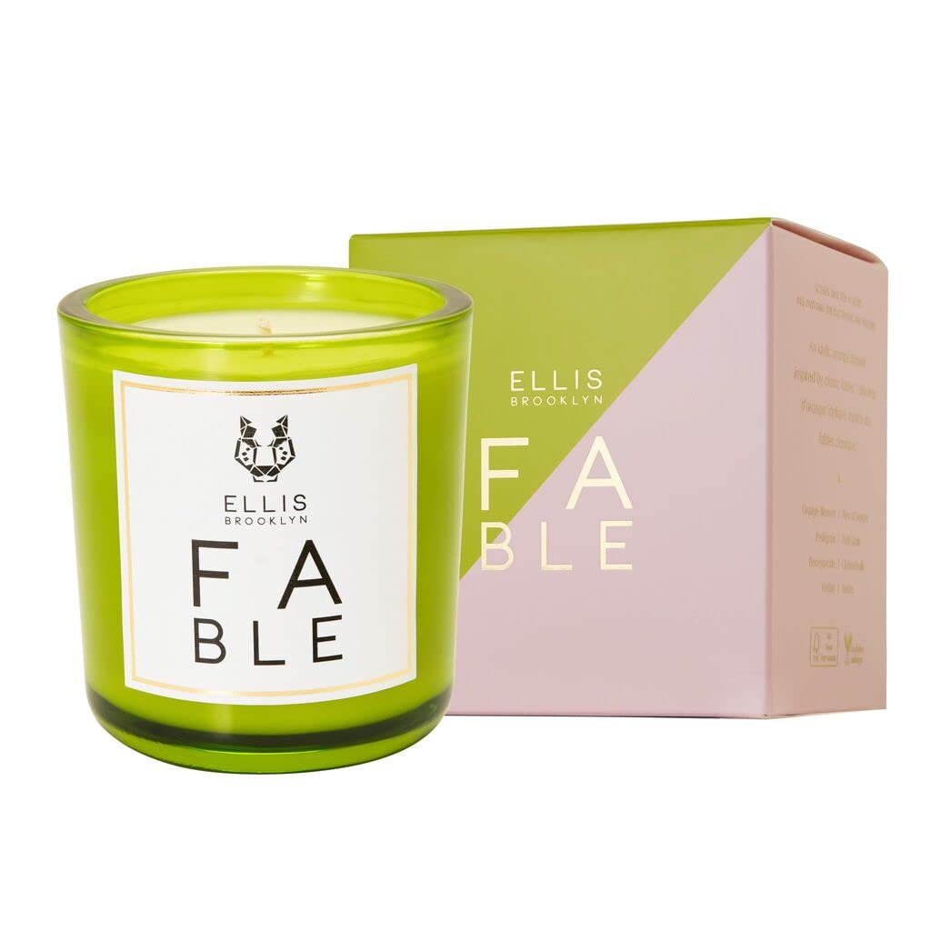 Ellis Brooklyn SALT Body Oil & FABLE Scented Candle Gift Set - Hydrating Moisturizer & Aromatic Soy Wax Candle for Relaxation, Spa, Bath & Home Decor