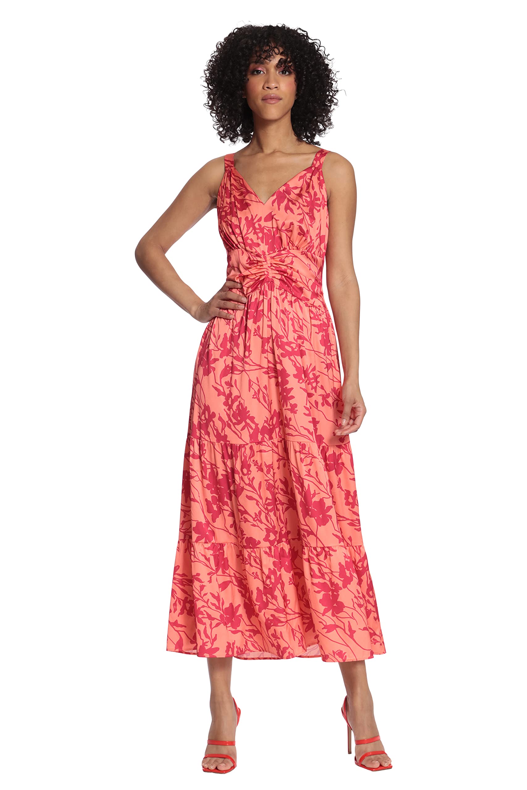 Maggy London Women's Ruched Maxi Dress for Party & Wedding