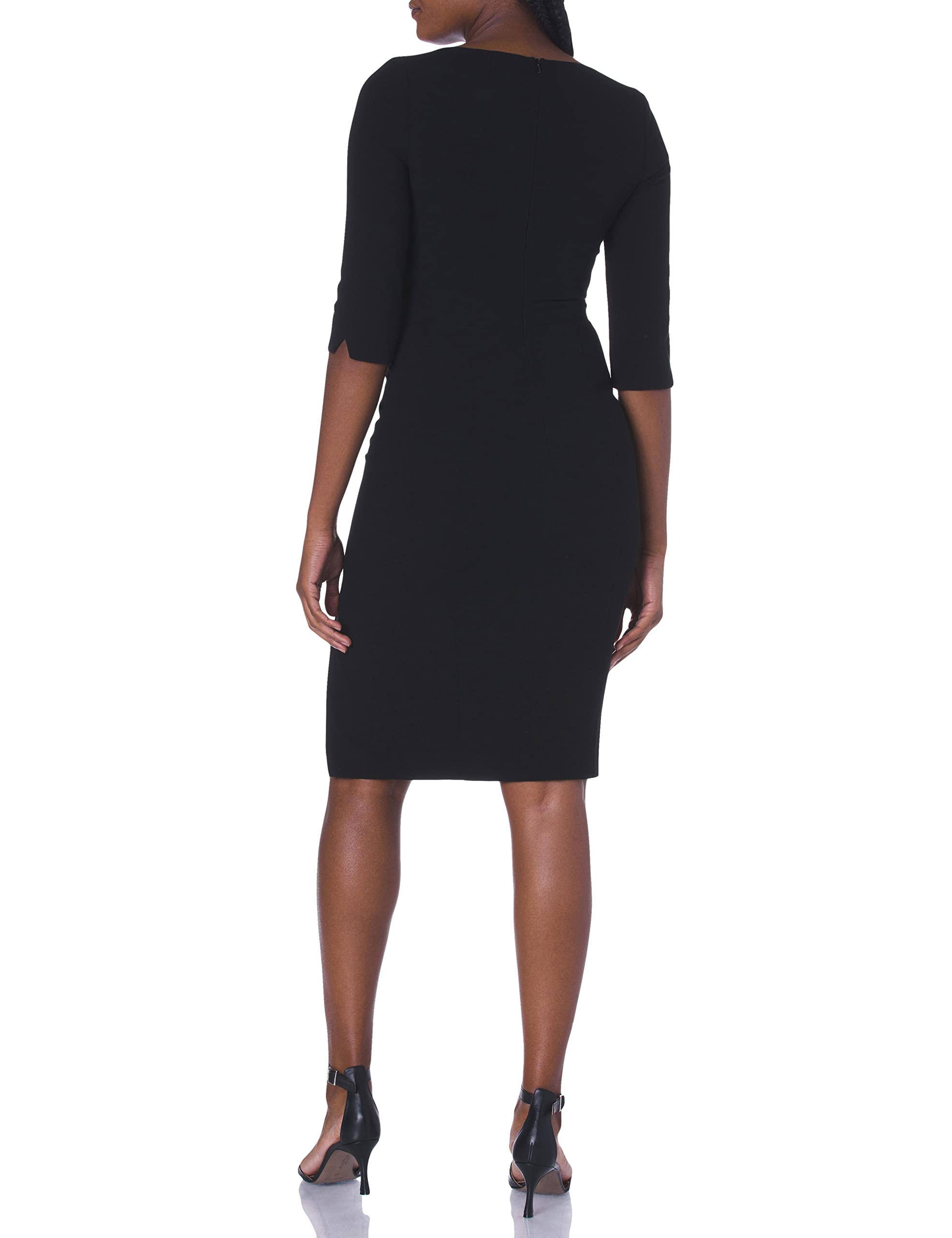 Black Halo Women's 3/4 Sleeve Marisa Sheath Dress with Side Slit - Elegant Office Work Dress for Business Women & Formal Occasions