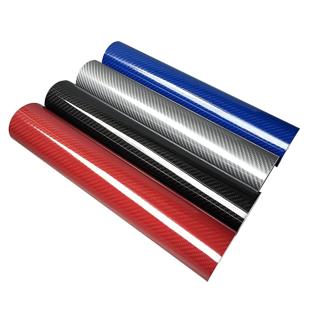 5D Carbon Fiber Vinyl Wrap - 30x100cm Car Sticker for DIY Auto Decoration (Red) - Interior & Exterior Upgrade