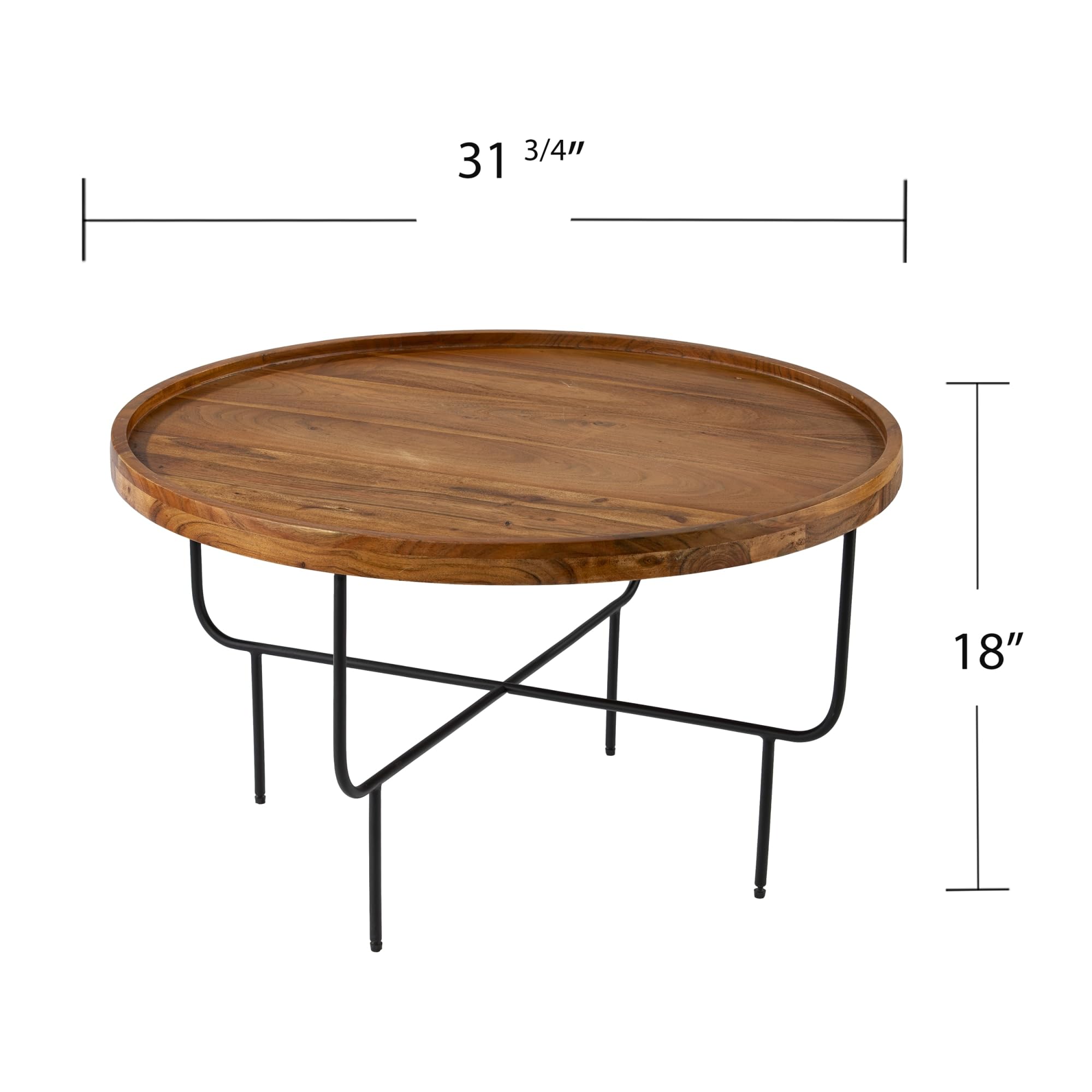 SEI Furniture Marisdale Round Coffee Table - Natural Wood Finish - Perfect for Living Room, Lounge & Home Decor