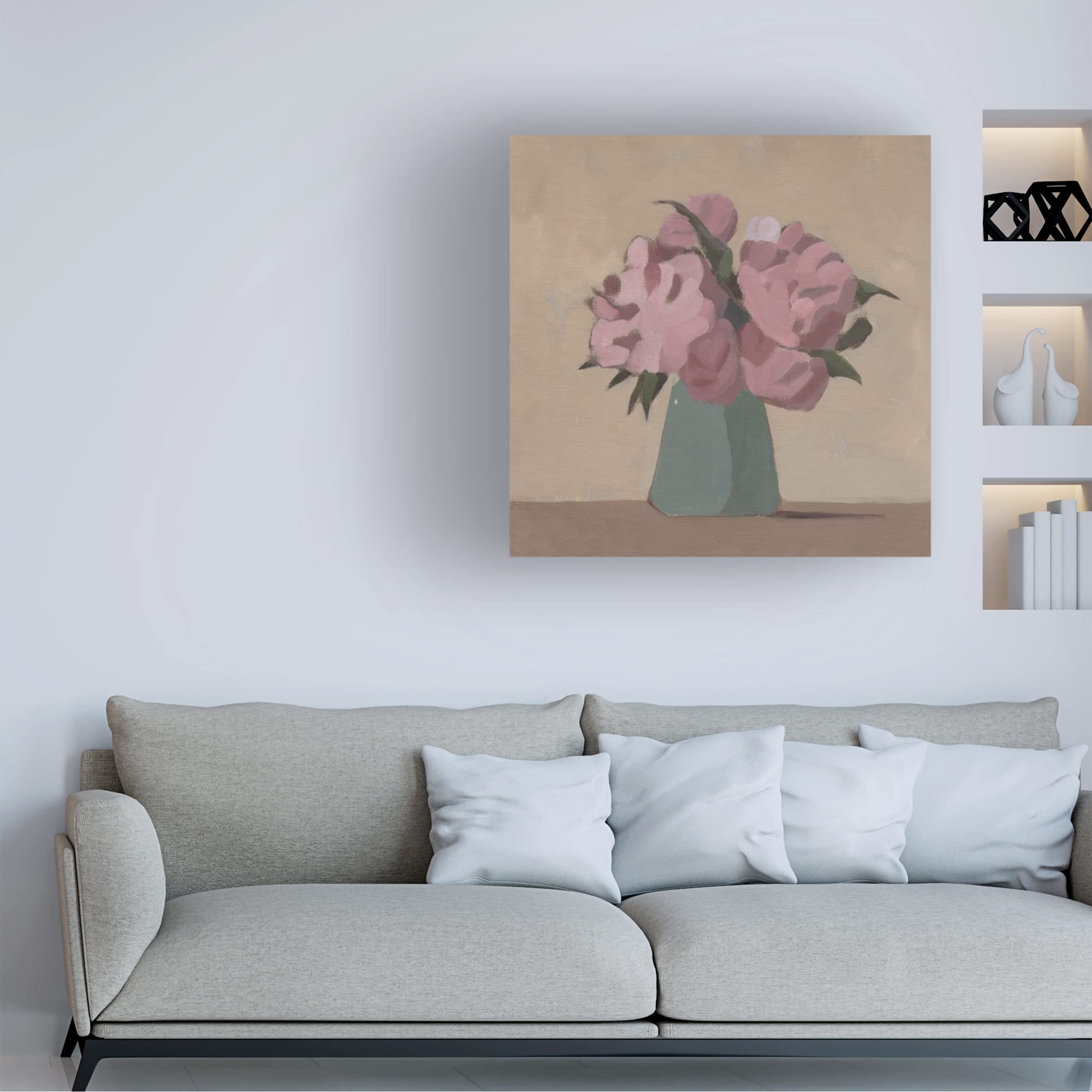 Jacob Green 'Spring Vase III' Canvas Wall Art Print - Floral Still Life Painting for Living Room, Bedroom & Office Decor