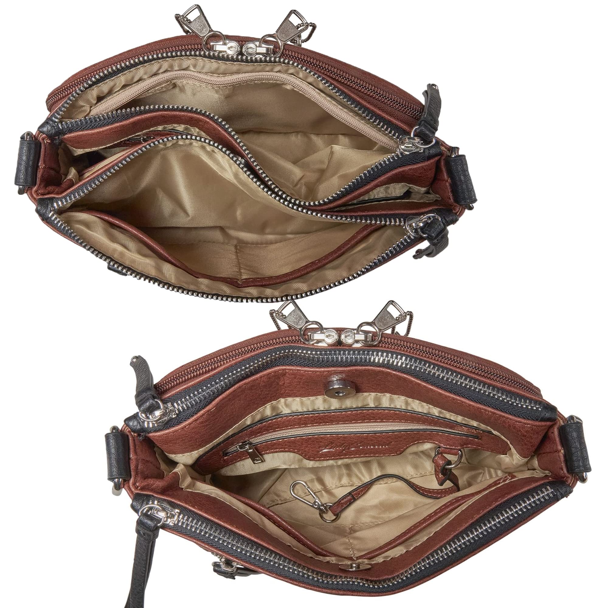 Hailey Concealed Carry Crossbody Purse - Women's Faux Leather Handbag with Locking Gun Compartment, Adjustable Strap & RFID Protection | Perfect for Everyday Carry, Travel & Self-Defense