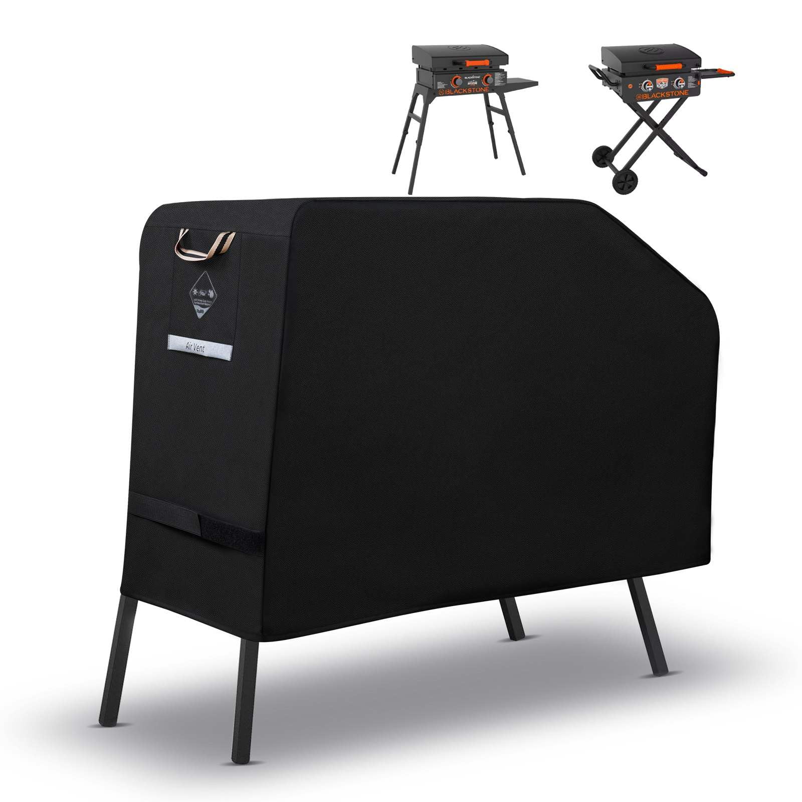 Heavy Duty 600D Waterproof Grill Cover for Blackstone 22 & 17 Inch Griddle with Hood - Rip-Proof, Fade Resistant, Adventure Ready with Straps - Perfect for Outdoor Cooking, Camping & Backyard BBQs