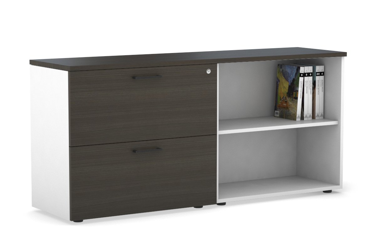 2-Drawer File Cabinet with Open Storage Shelf - Compact Office Organizer for Documents, Supplies & Stationery - Perfect for Home, Office & Workspace Organization