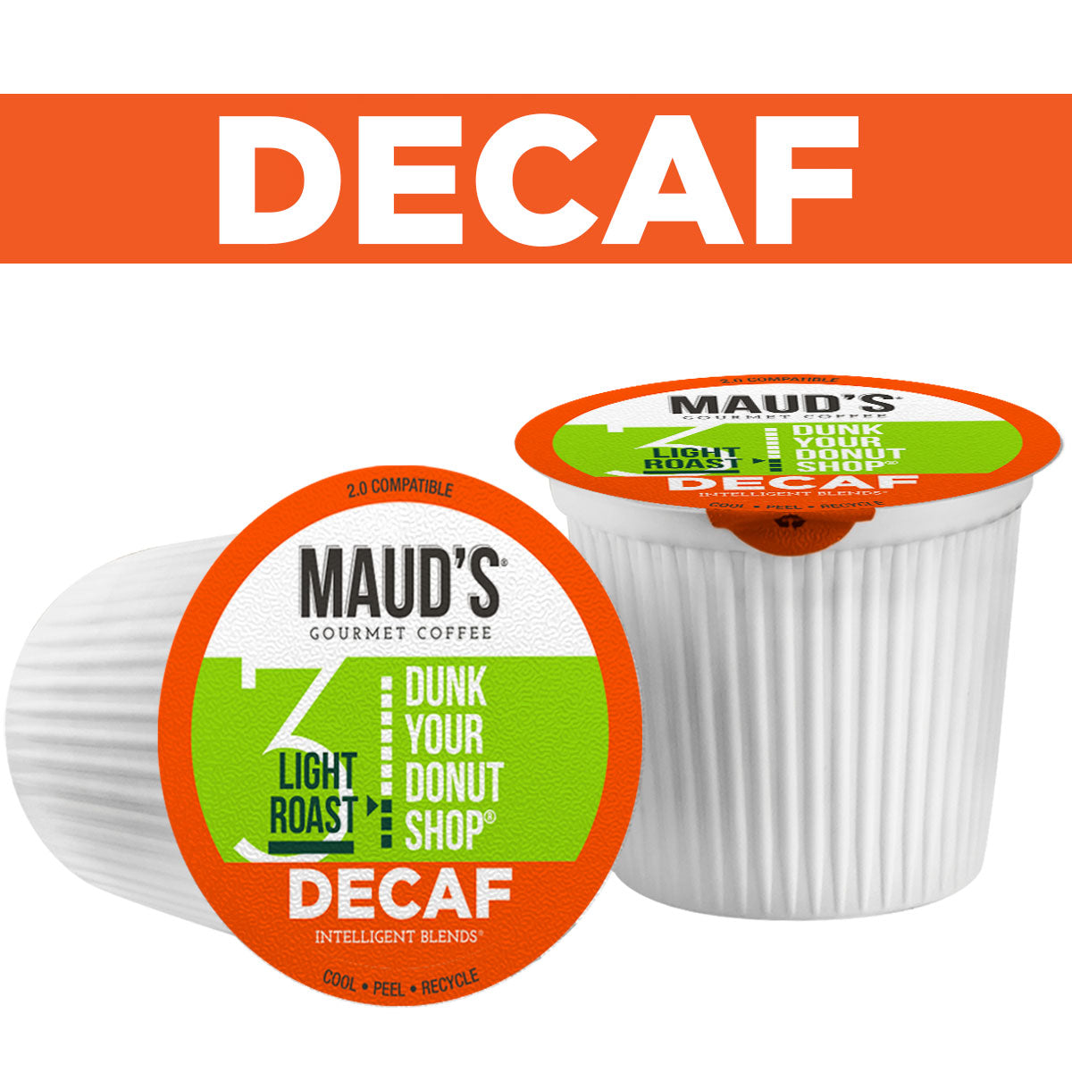Maud's Decaf Donut Shop Light Roast Coffee Pods - Compatible with Keurig 2.0 - Smooth Low Acid Coffee for Morning Brew & Office Use