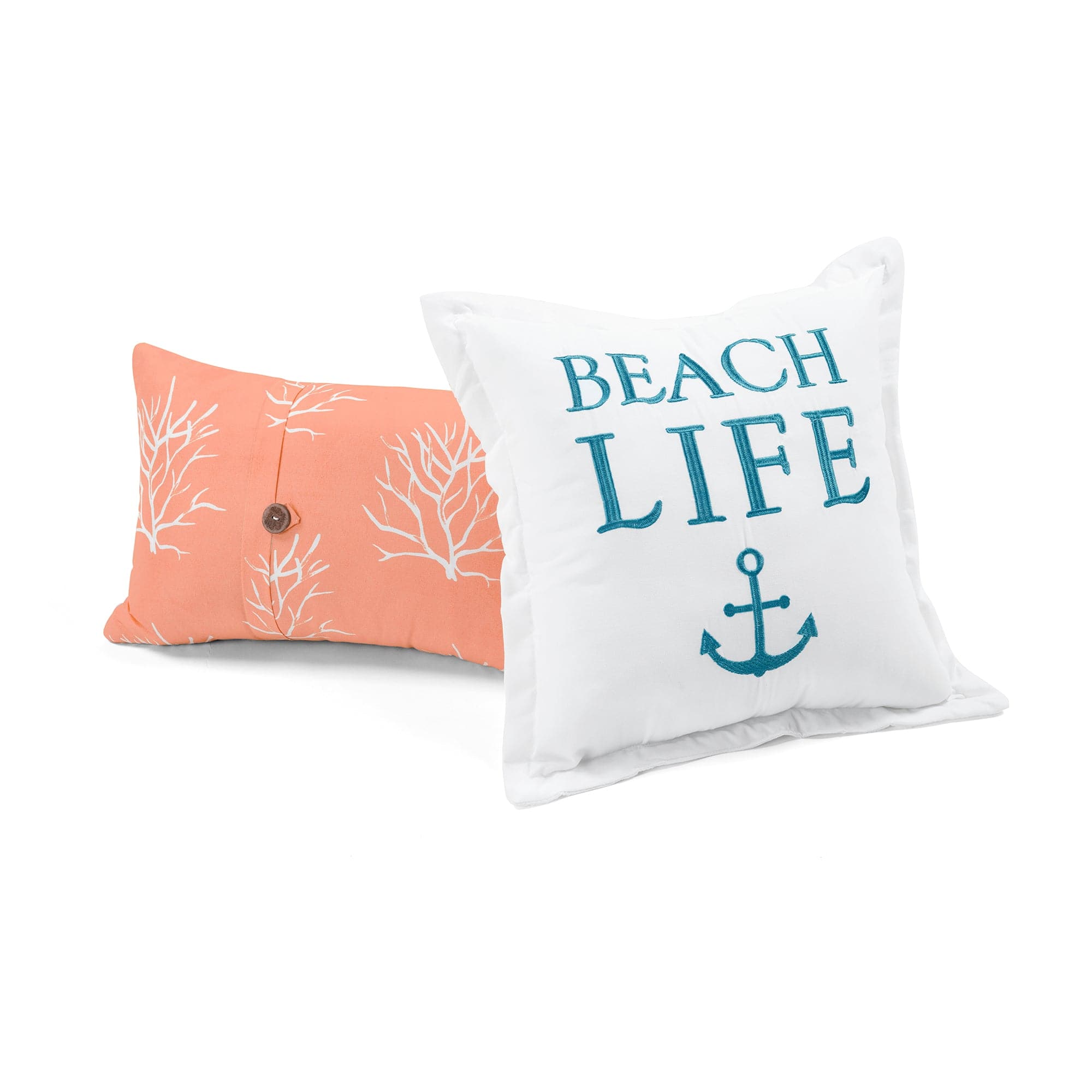 Coastal Reef Feather Reversible Quilt Set - King Size Bedding, Soft & Breathable Comforter for All Seasons | Perfect for Beach House, Guest Room & Cozy Bedroom Decor