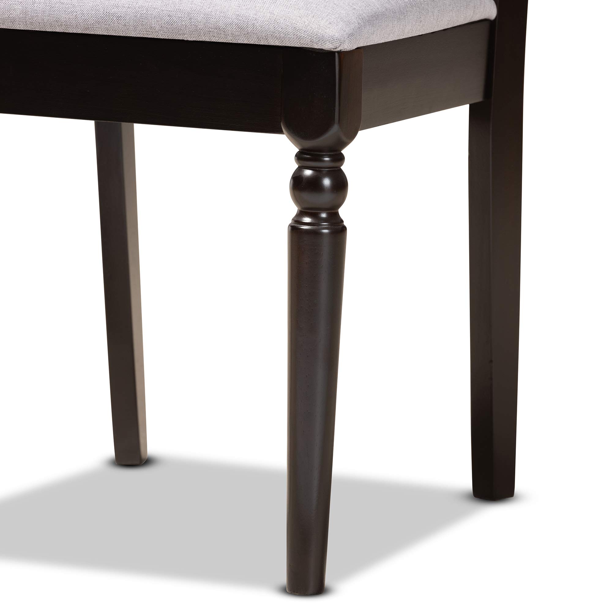 Baxton Studio Modern Dining Table Set with 4 Chairs - Grey & Dark Brown Wood Finish for Kitchen, Dining Room, or Small Space