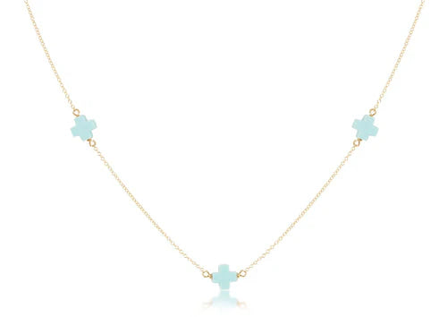 Enewton 15 Choker Mint Signature Cross Necklace - Elegant Layering Jewelry for Women, Perfect for Everyday Wear, Parties & Gifts