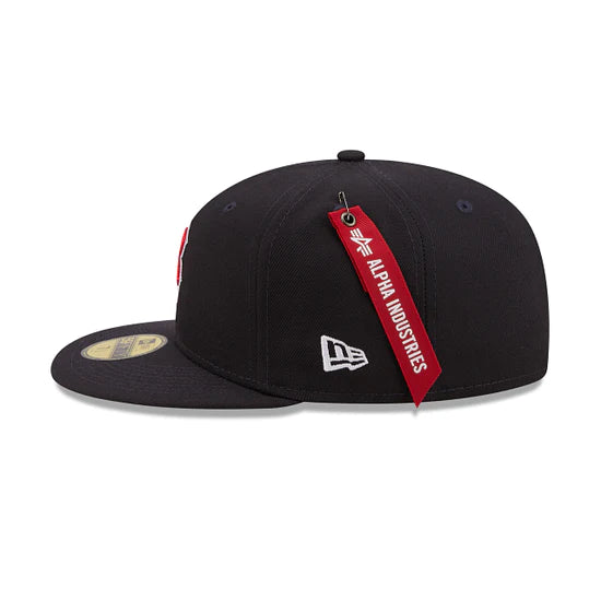 Boston Red Sox Alpha Industry Navy 59FIFTY Fitted Hat for Men - Official MLB Baseball Cap for Games, Sports & Casual Wear