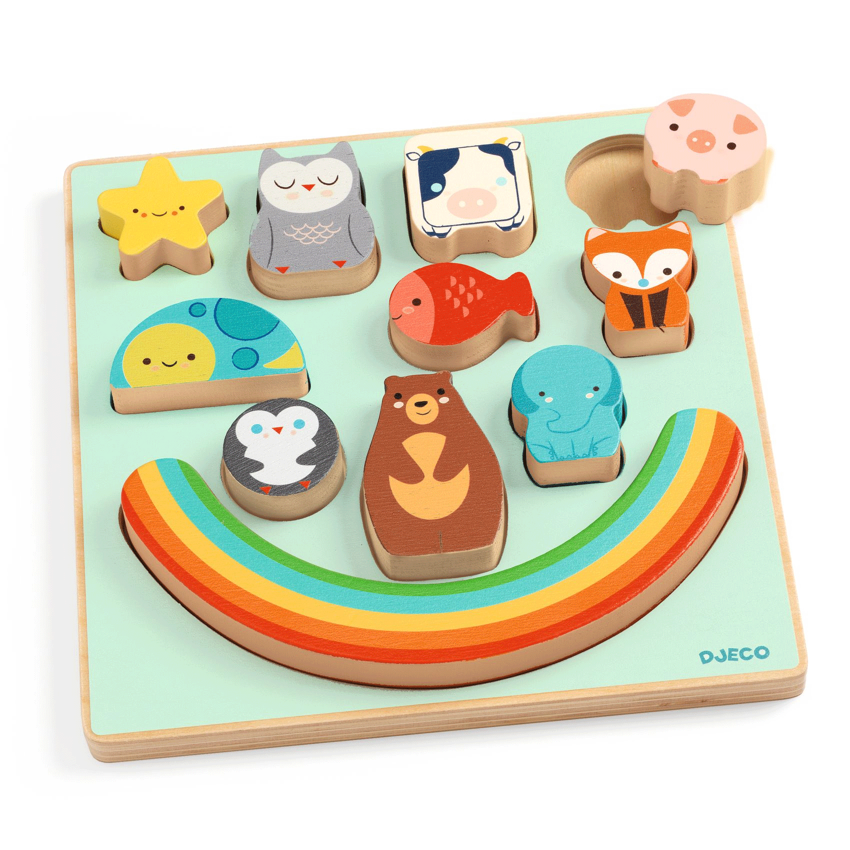 Djeco Puzz & Boom Rainbow Puzzle & Balance Game - Fun Educational STEM Toy for Kids Ages 4-8, Perfect for Family Game Night & Preschool Learning Activities