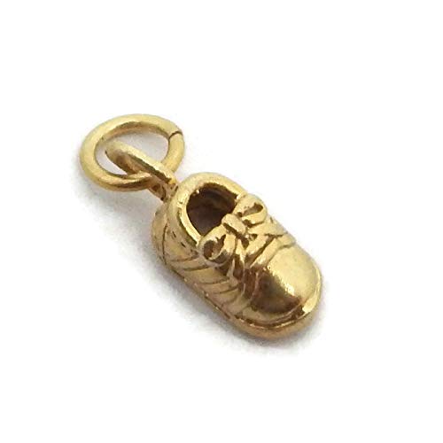 14k Yellow Gold Baby Shoe Pendant Charm - Elegant Jewelry Gift for Newborns, Christening, Baptism & Baby Showers