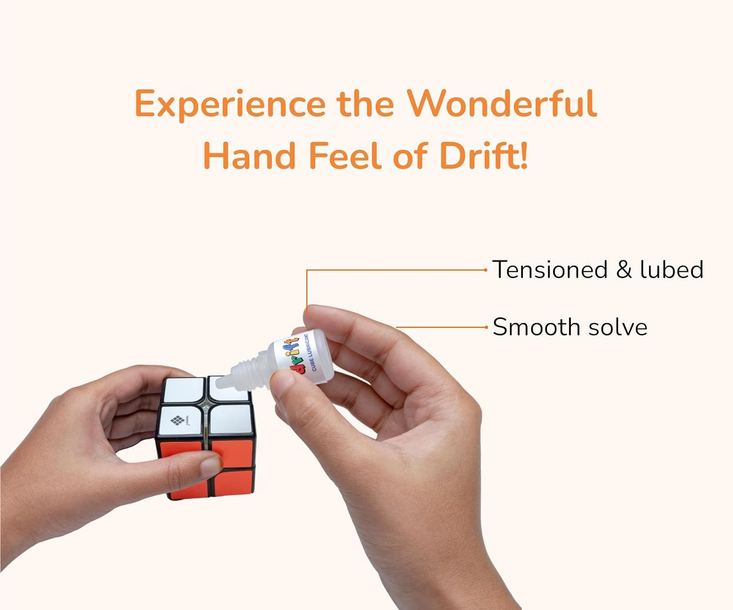 Cubelelo Drift 2x2 Black 3D Puzzle Set with Lubricant & Stand - Stress Relief Fidget Toy, Brain Teaser Travel Game for Adults & Kids Ages 3+ - Perfect for Office, Home, School & Travel Entertainment