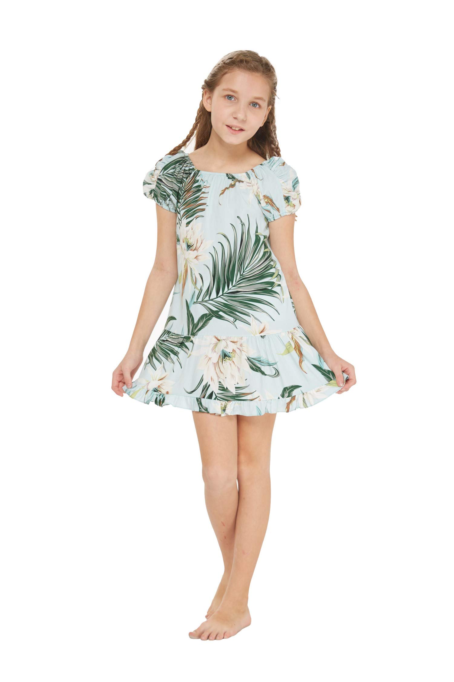 Matching Mother & Daughter Hawaiian Luau Maxi Dresses - Floral Print Muumuu Beach Outfits for Women and Girls | Perfect for Family Vacations, Beach Parties, and Summer Getaways
